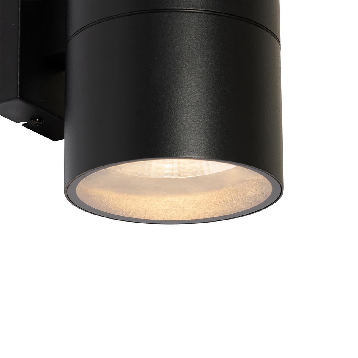 QAZQA Professional Buiten wandlamp zwart 2-lichts AR111 IP44 - Duo