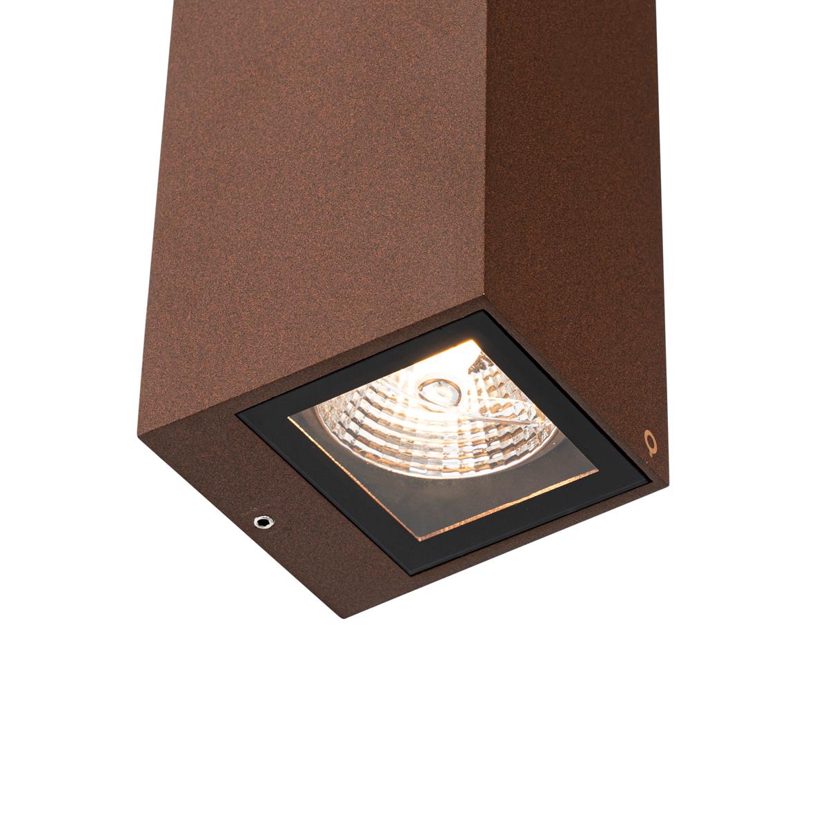 QAZQA Industriële wandlamp roestbruin 2-lichts AR70 IP54 - Baleno