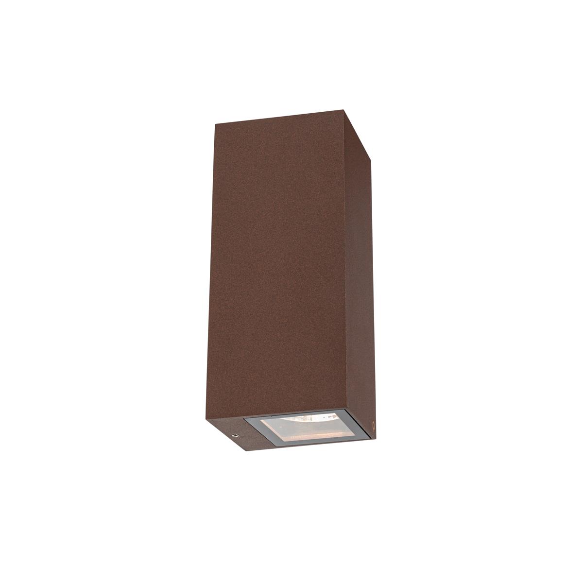 QAZQA Industriële wandlamp roestbruin 2-lichts AR70 IP54 - Baleno