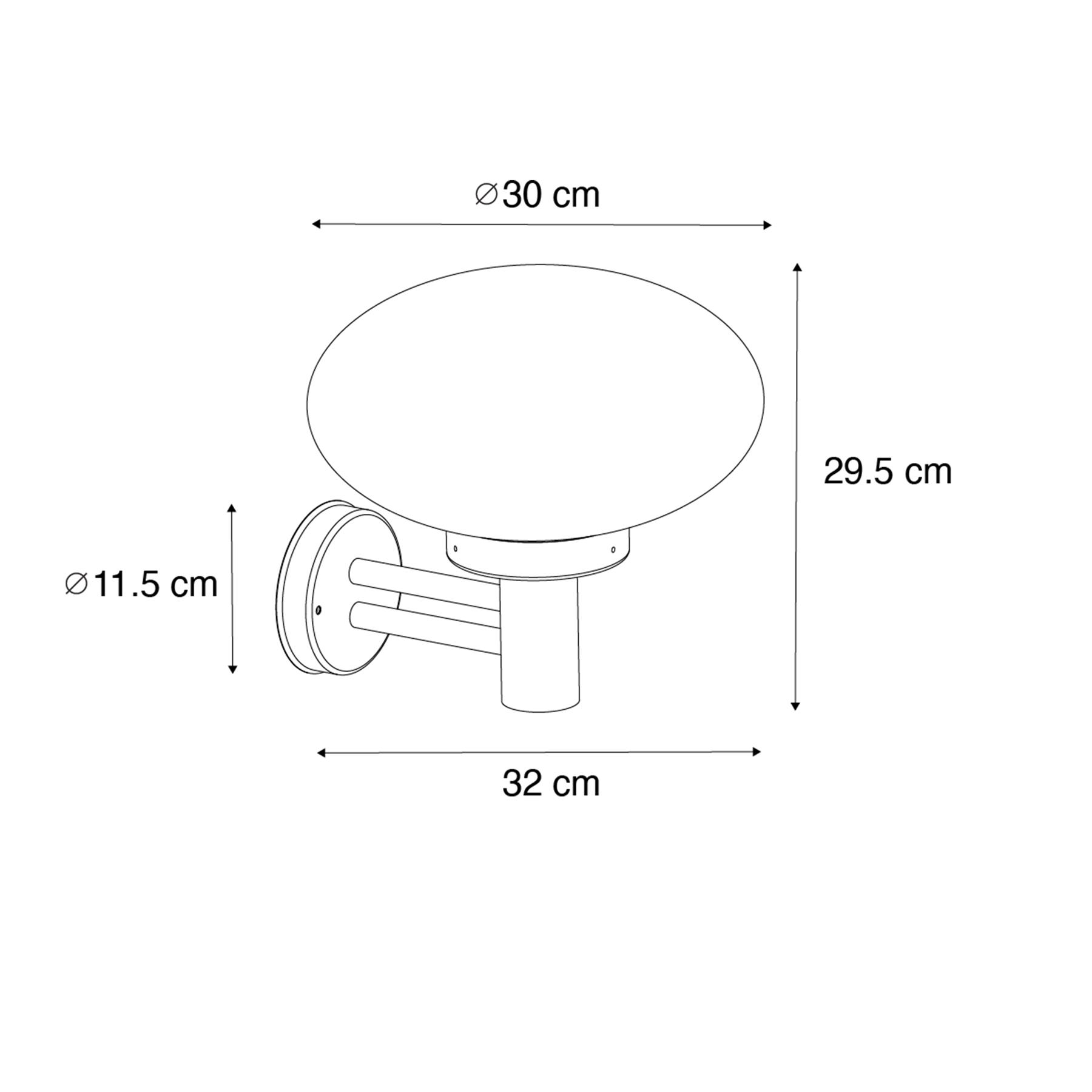 QAZQA Moderne buiten wandlamp zwart met glas - Elly