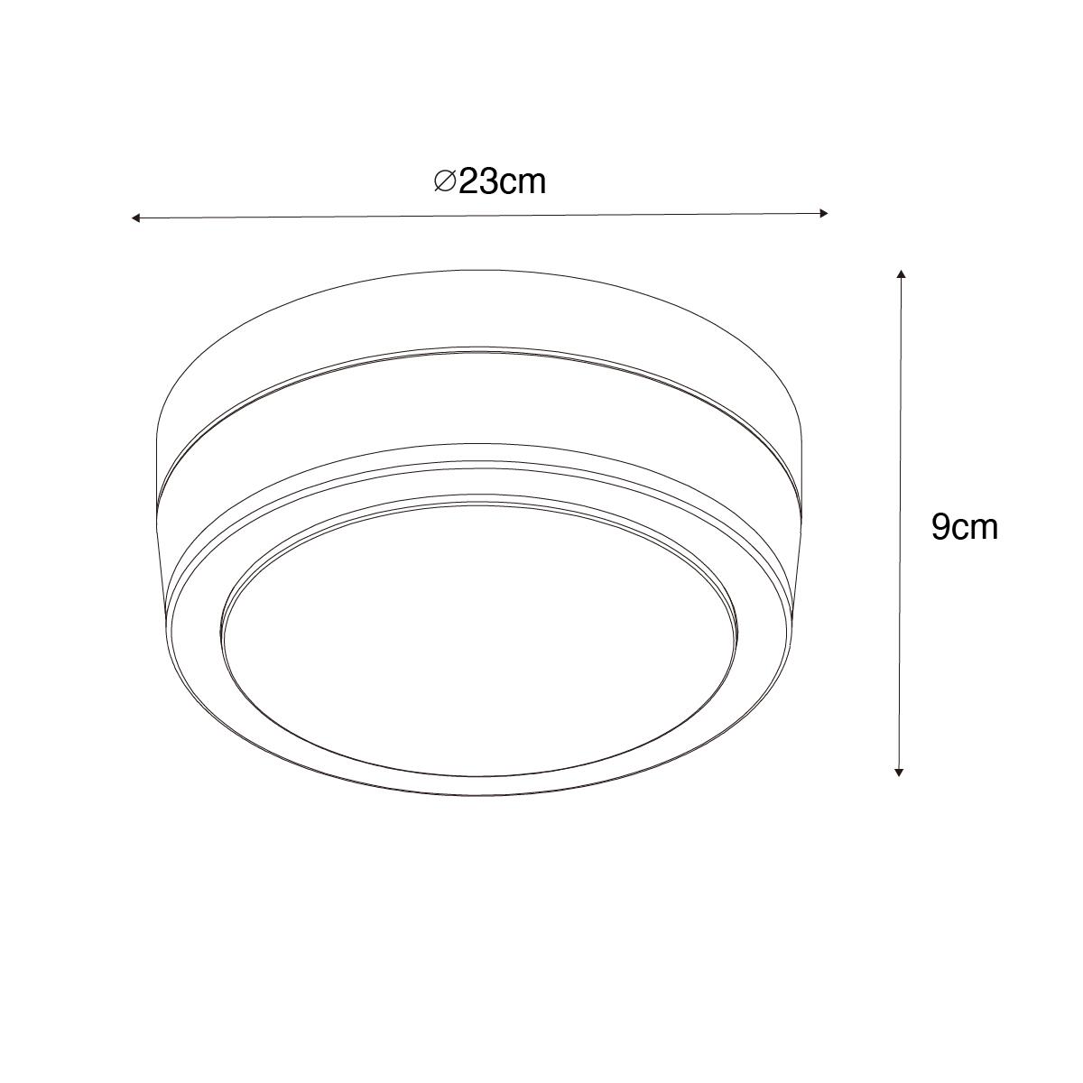 QAZQA Moderne plafondlamp zwart 23 cm IP44  - Flavi