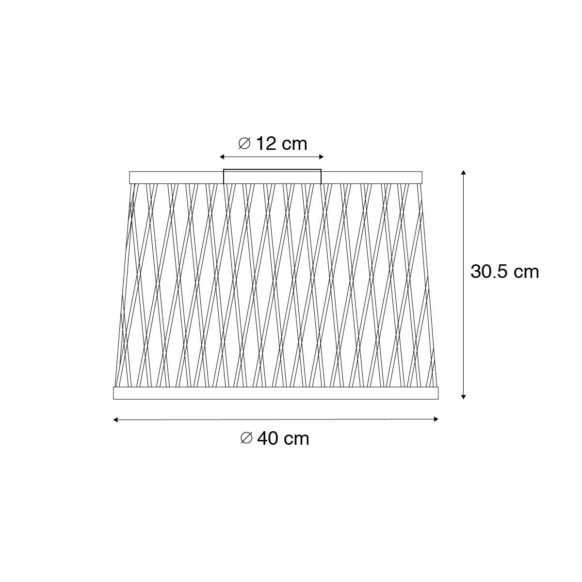 QAZQA Landelijke plafondlamp zwart rotan 40 cm IP44 - Calamus
