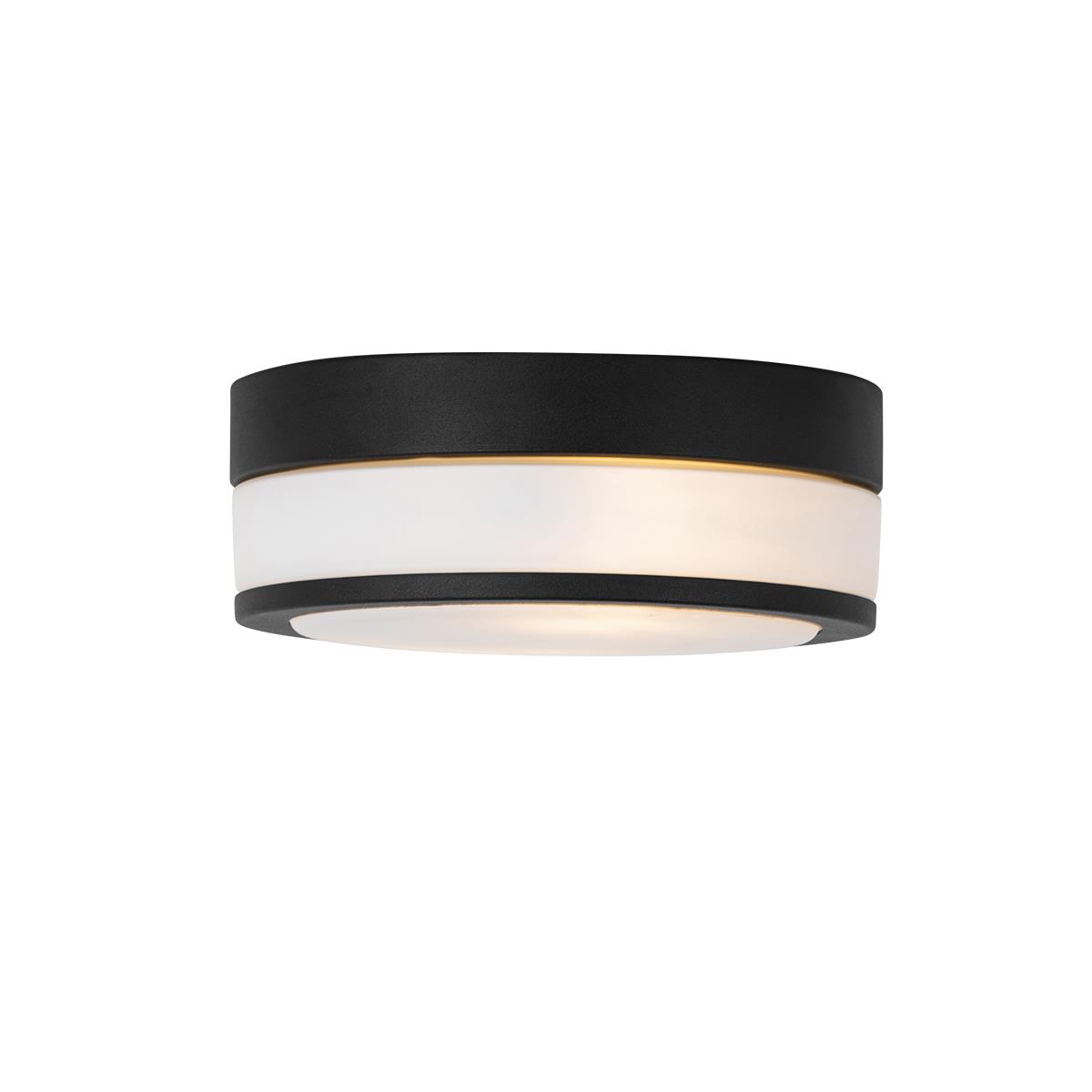 QAZQA Moderne plafondlamp zwart 23 cm IP44  - Flavi