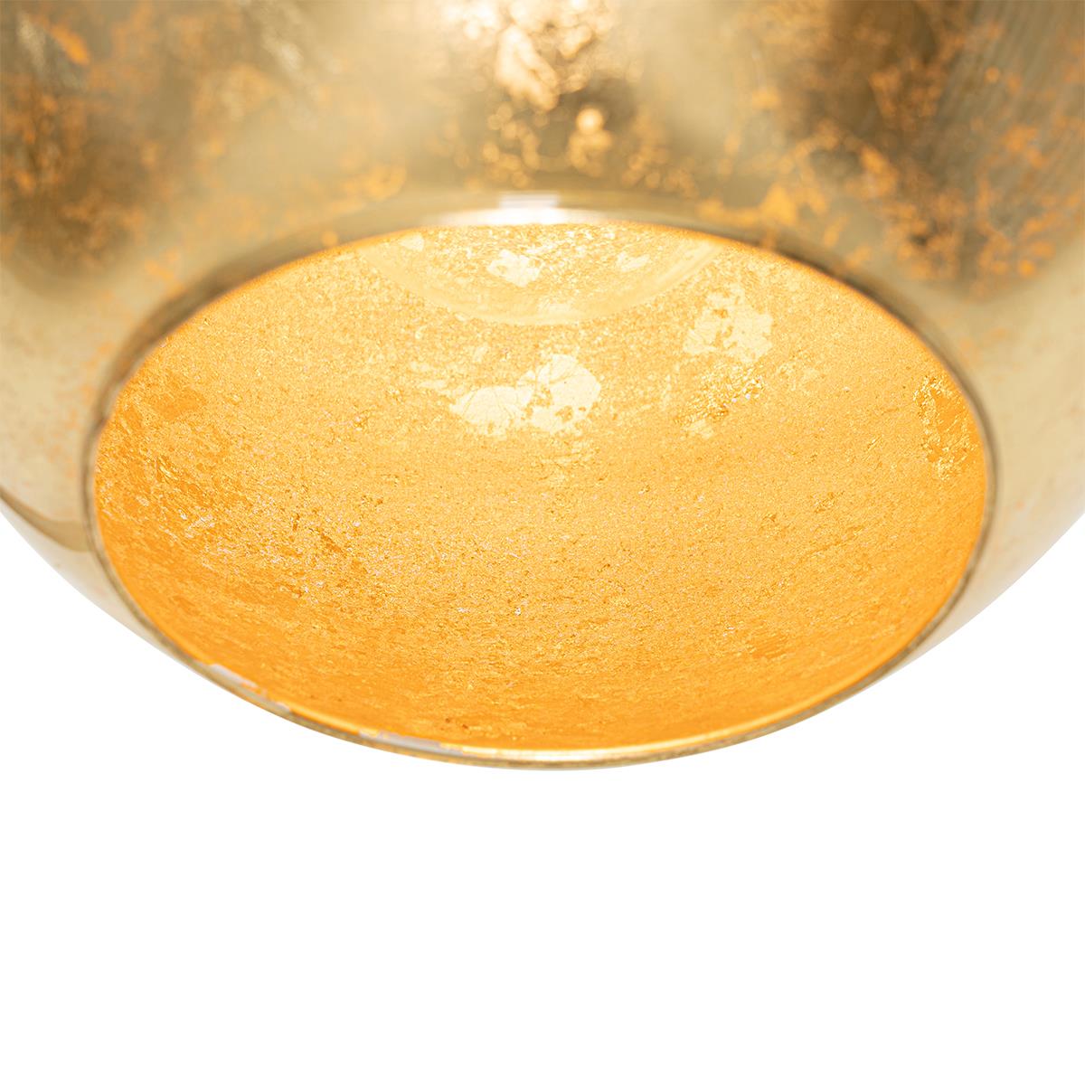 QAZQA Design vloerlamp zwart met goud glas - Bert