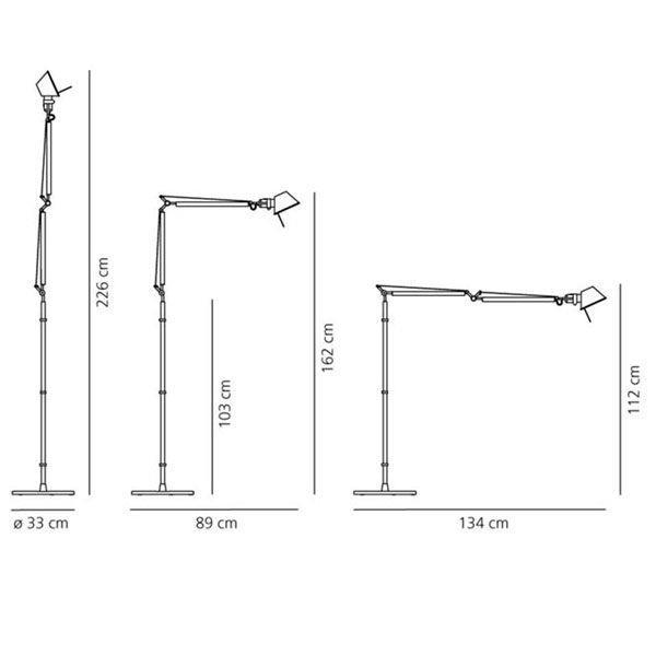 Artemide Tolomeo Terra booglamp retrofit aluminium