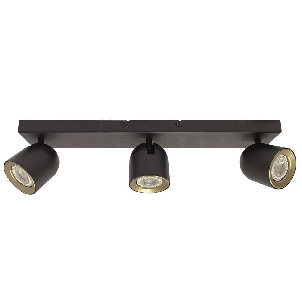 Freelight Spot Solare Zwart - Goud GU10 3 Lichts Balk
