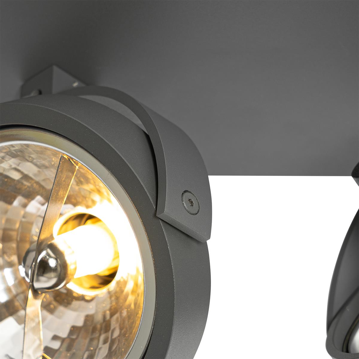 QAZQA Design spot grijs verstelbaar 2-lichts - Go