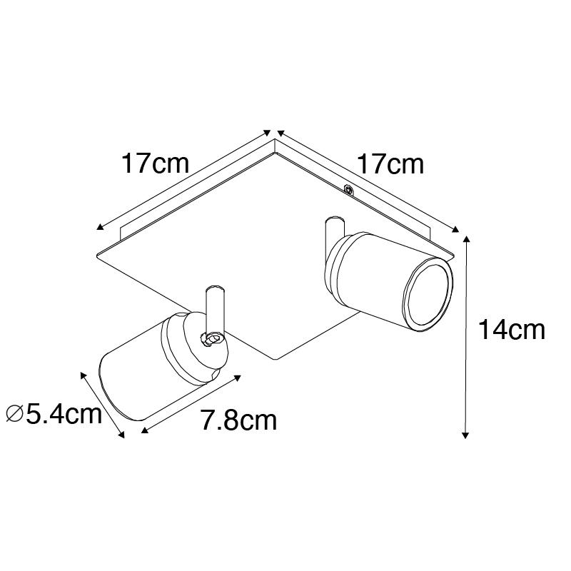 QAZQA Moderne badkamer spot wit vierkant 2-lichts IP44 - Ducha