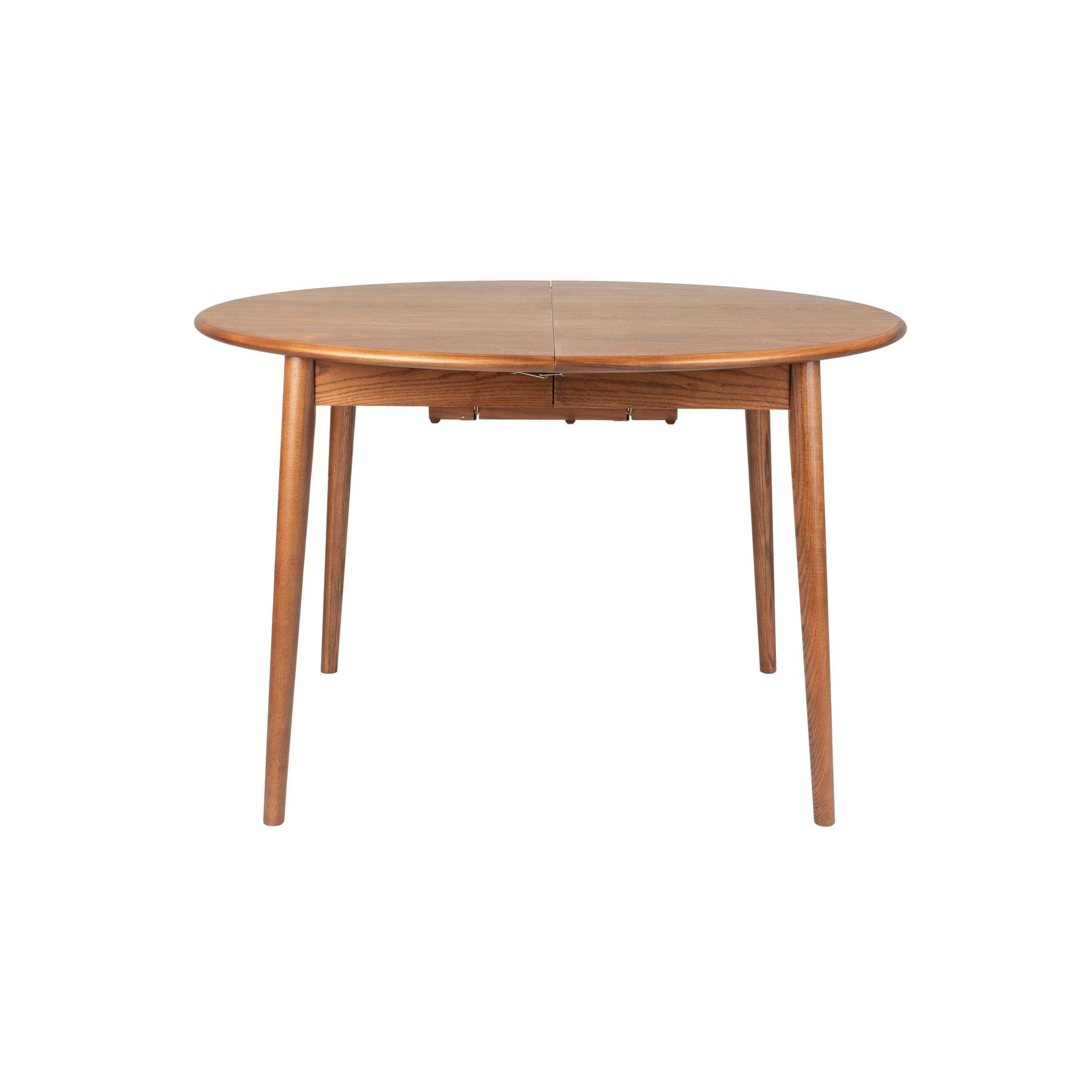 Zuiver Twist Uitschuifbare Eettafel Rond 120|160 cm Walnoot - Bruin