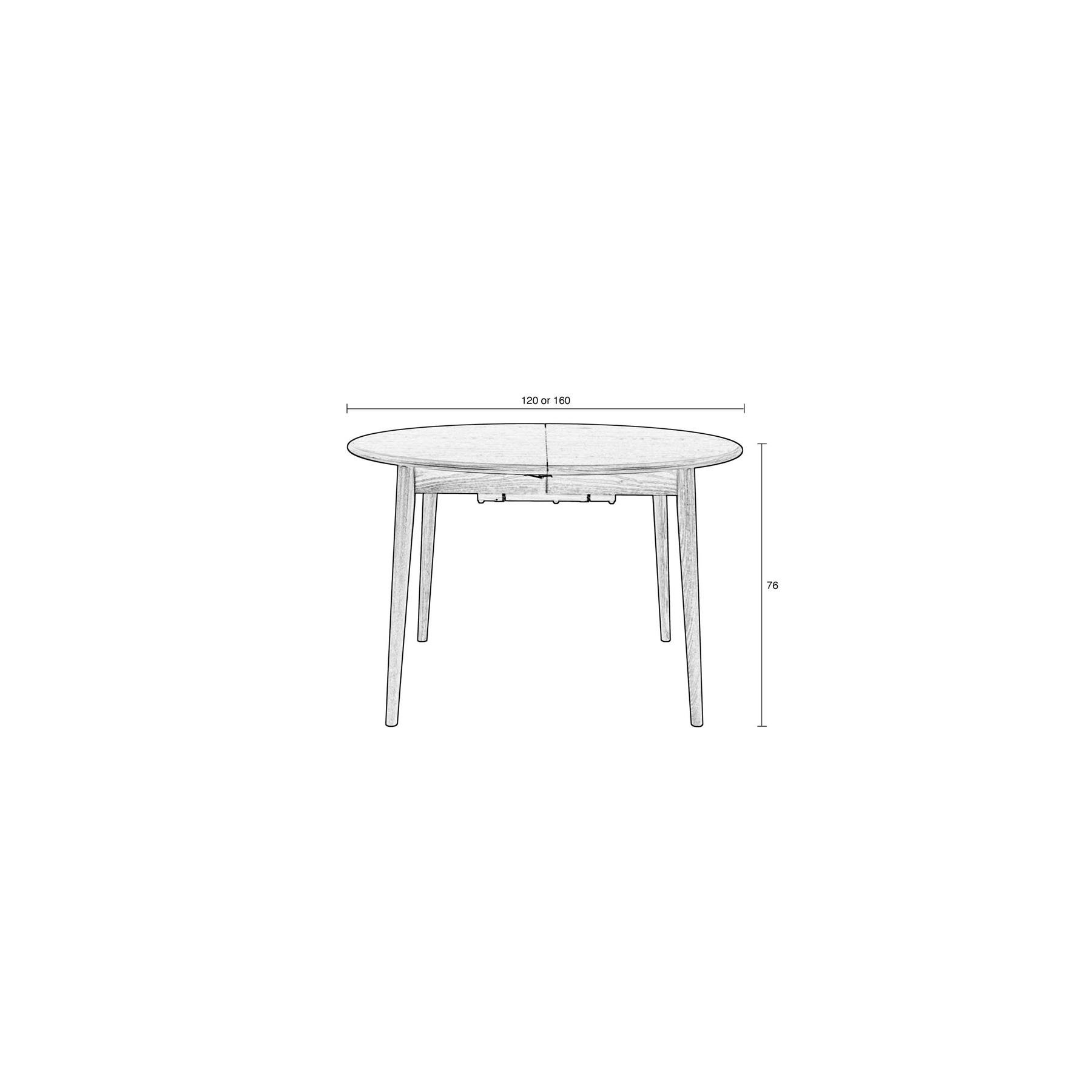 Zuiver Twist Uitschuifbare Eettafel Rond 120|160 cm Walnoot - Bruin