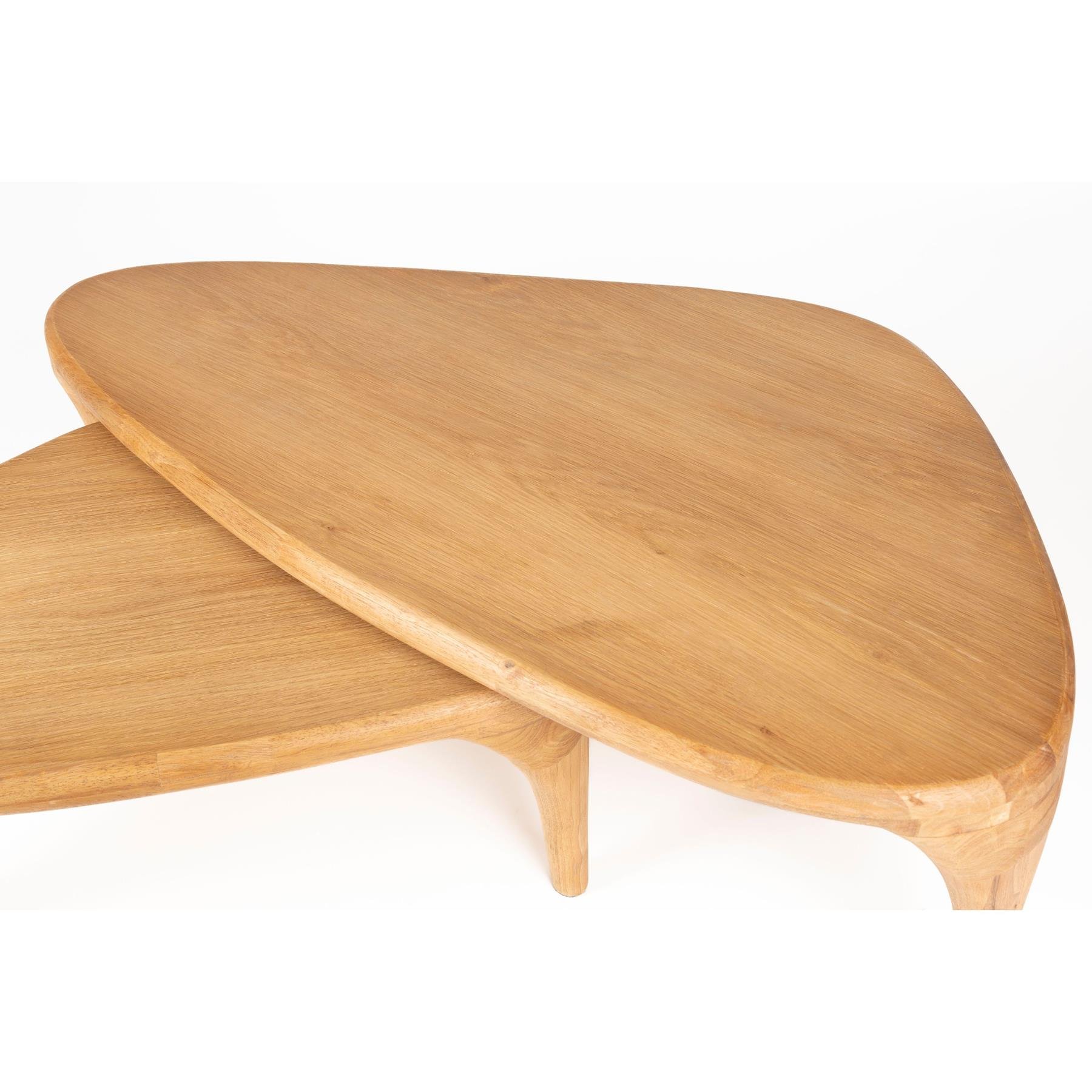 Zuiver Isla Salontafel Organische vorm Hout Naturel Set van 2