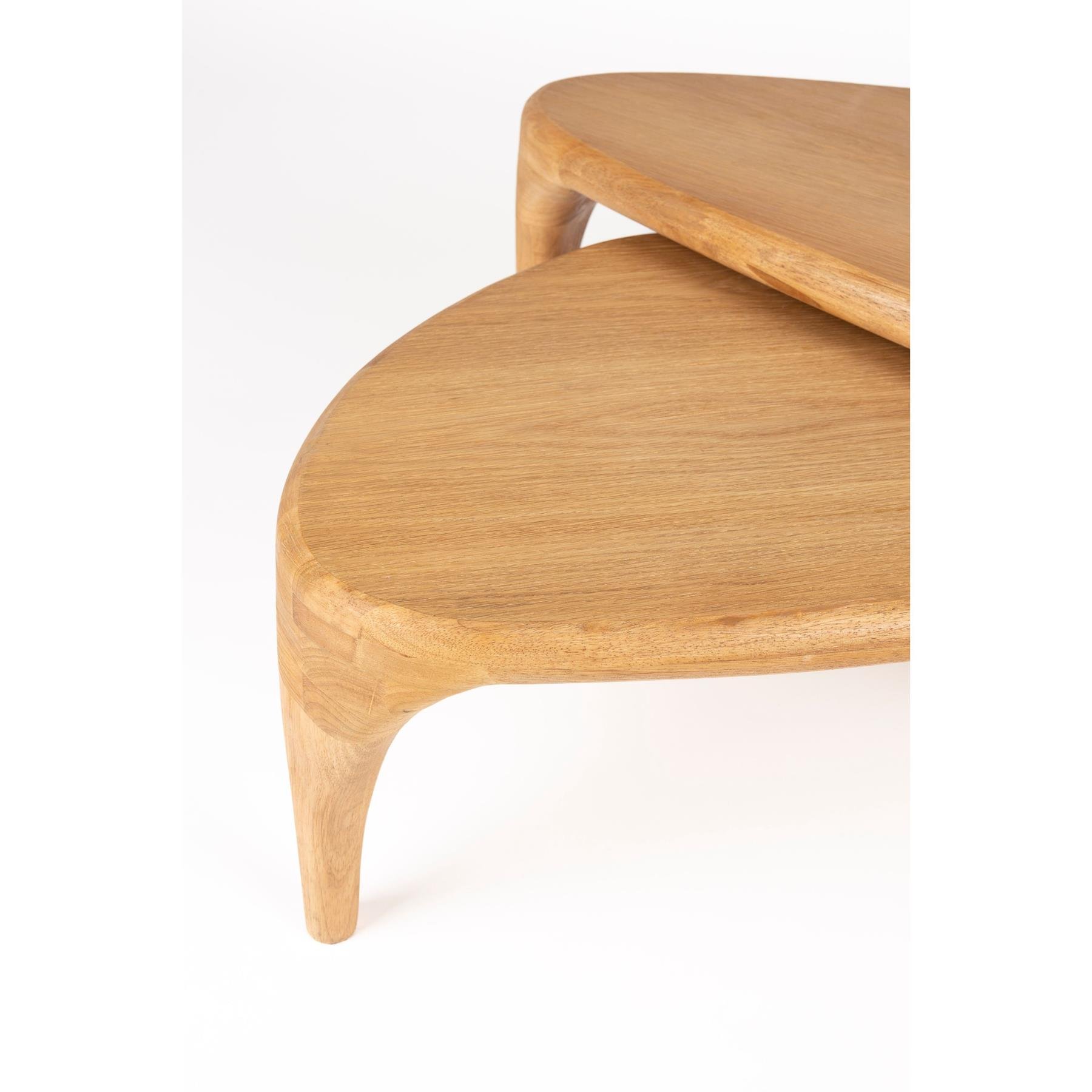Zuiver Isla Salontafel Organische vorm Hout Naturel Set van 2
