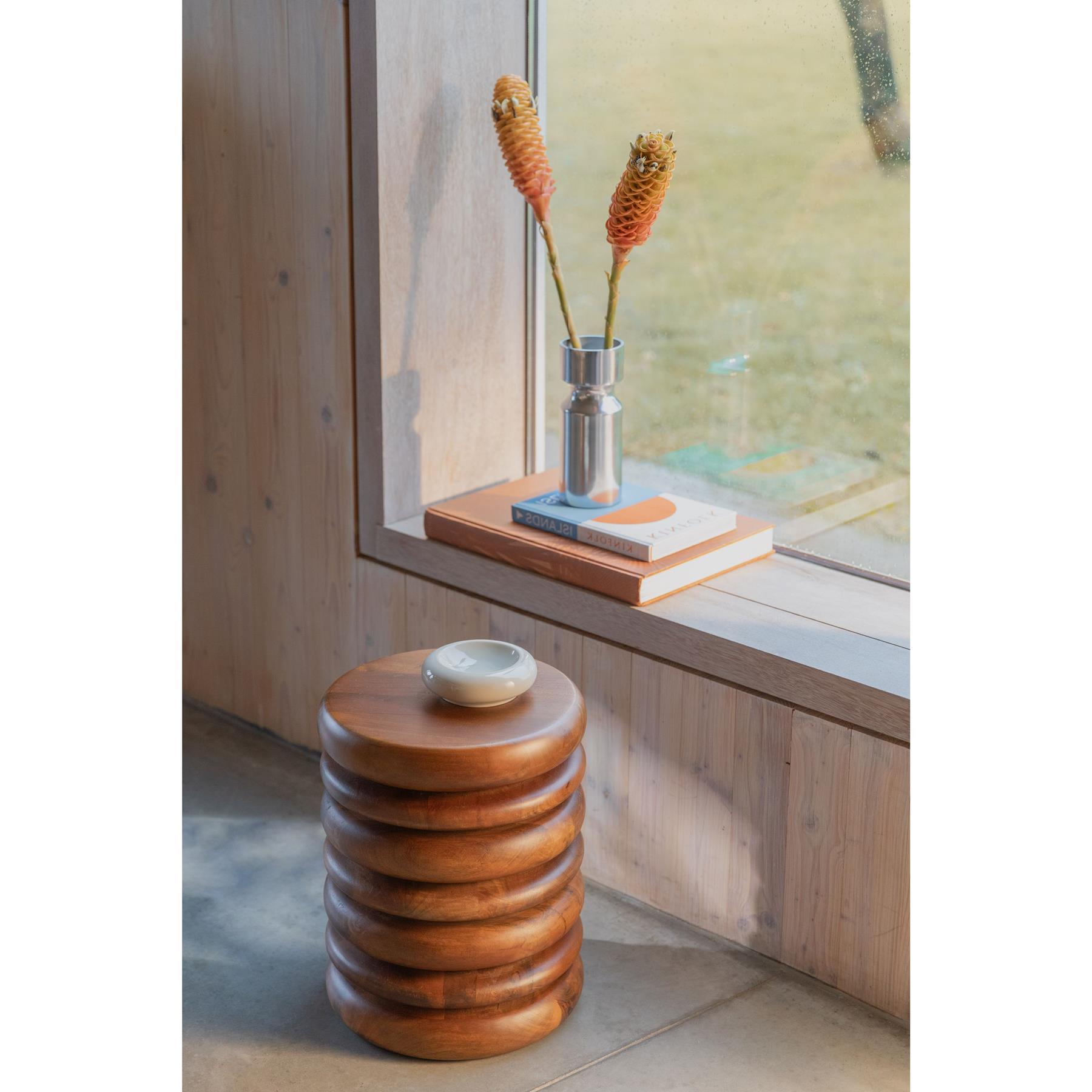 Zuiver Disc Kruk| Bijzettafeltje Hout - Bruin
