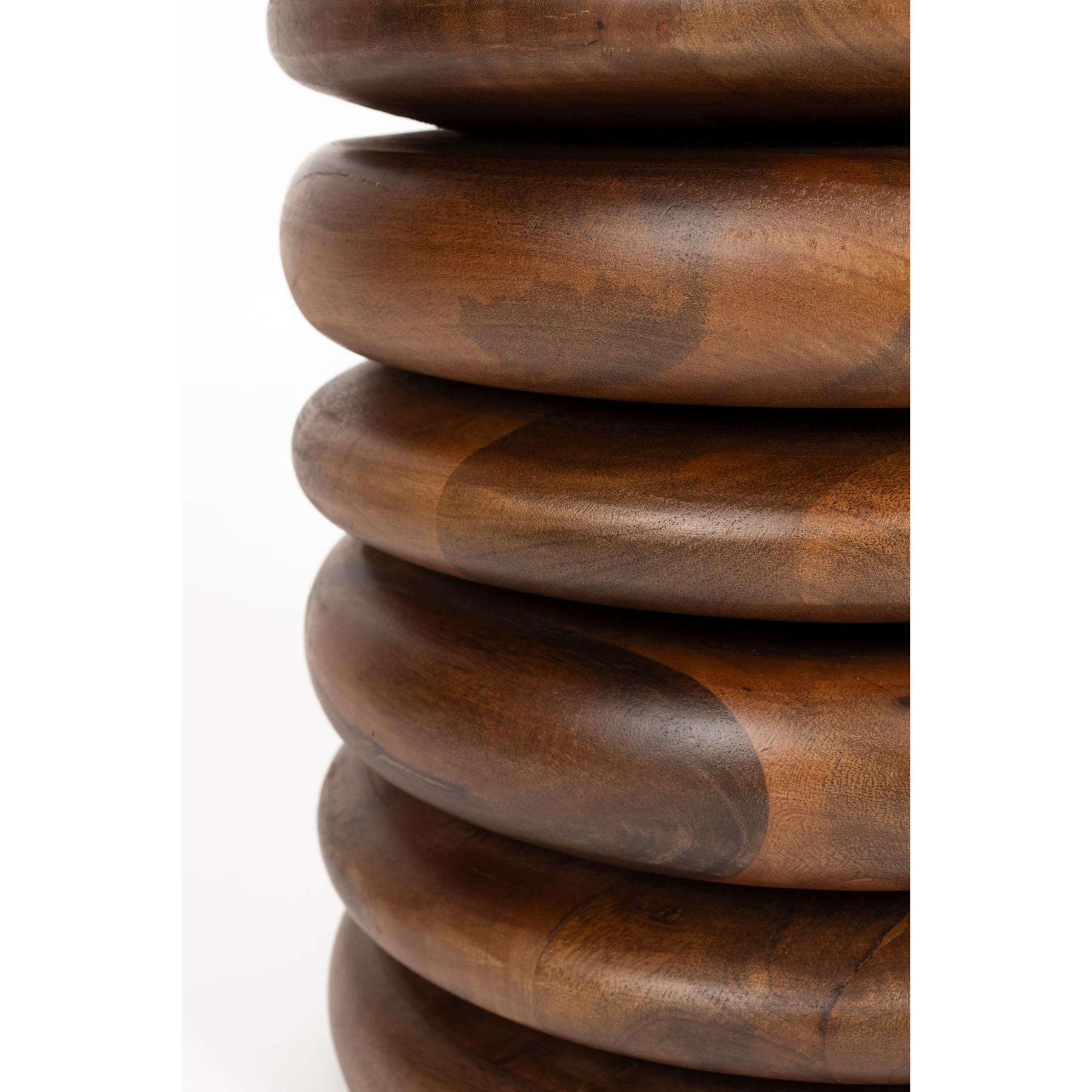 Zuiver Disc Kruk| Bijzettafeltje Hout - Bruin