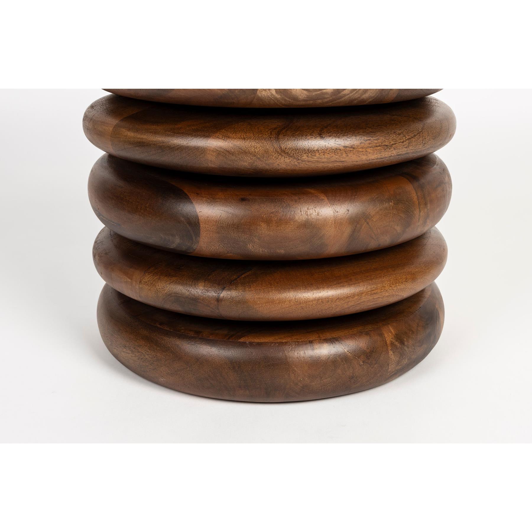 Zuiver Disc Kruk| Bijzettafeltje Hout - Bruin
