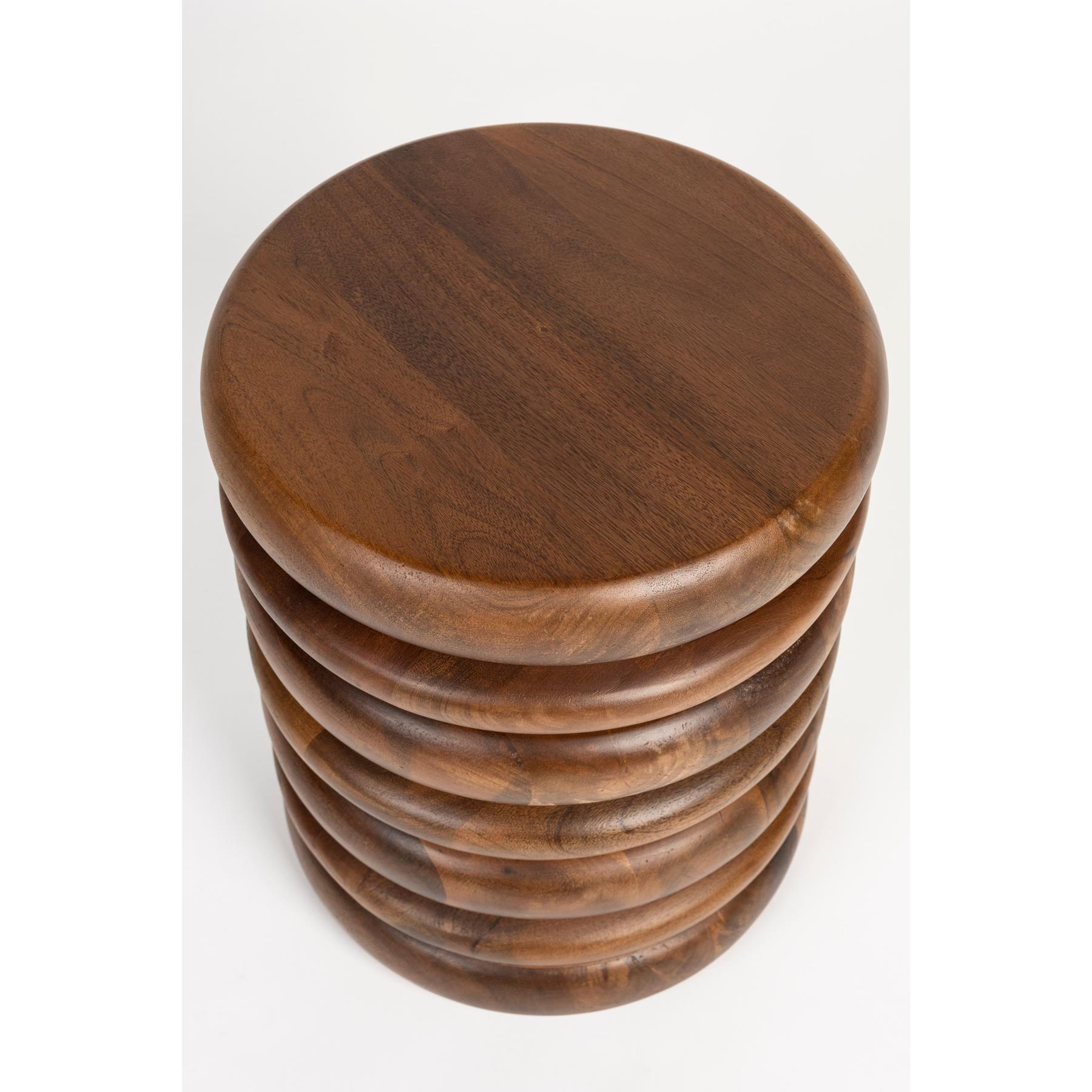 Zuiver Disc Kruk| Bijzettafeltje Hout - Bruin