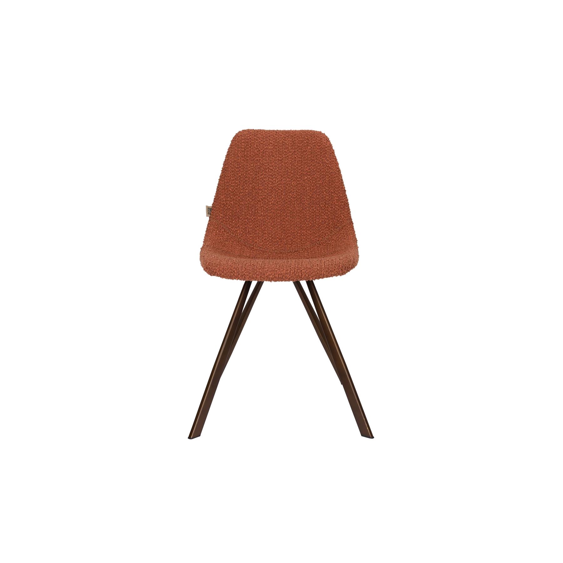 Dutchbone Franky Eetkamerstoelen Bouclé Terra - Set van 2 - Zwart
