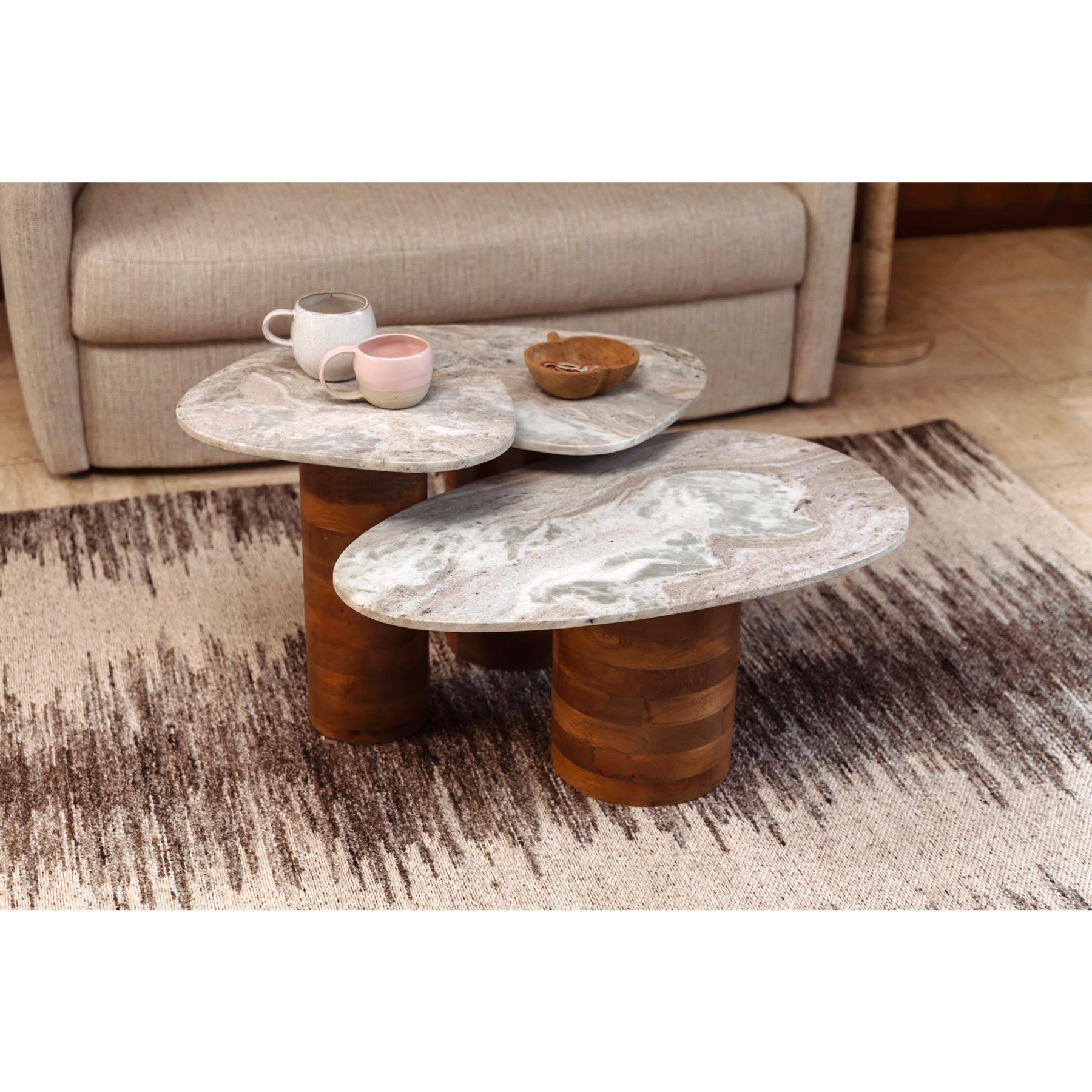 Dutchbone Suki Bijzettafel Set van 3 - Bruin