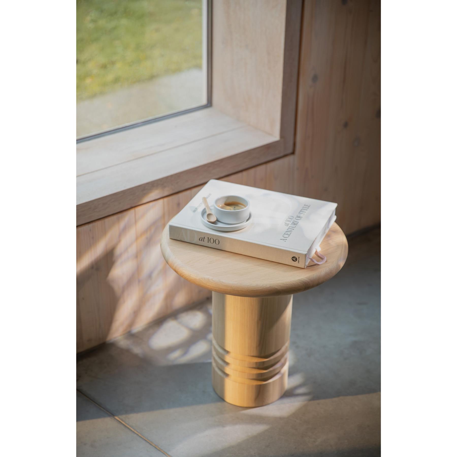 Zuiver Chunk Bijzettafel Rond 45 cm Hout - Beige