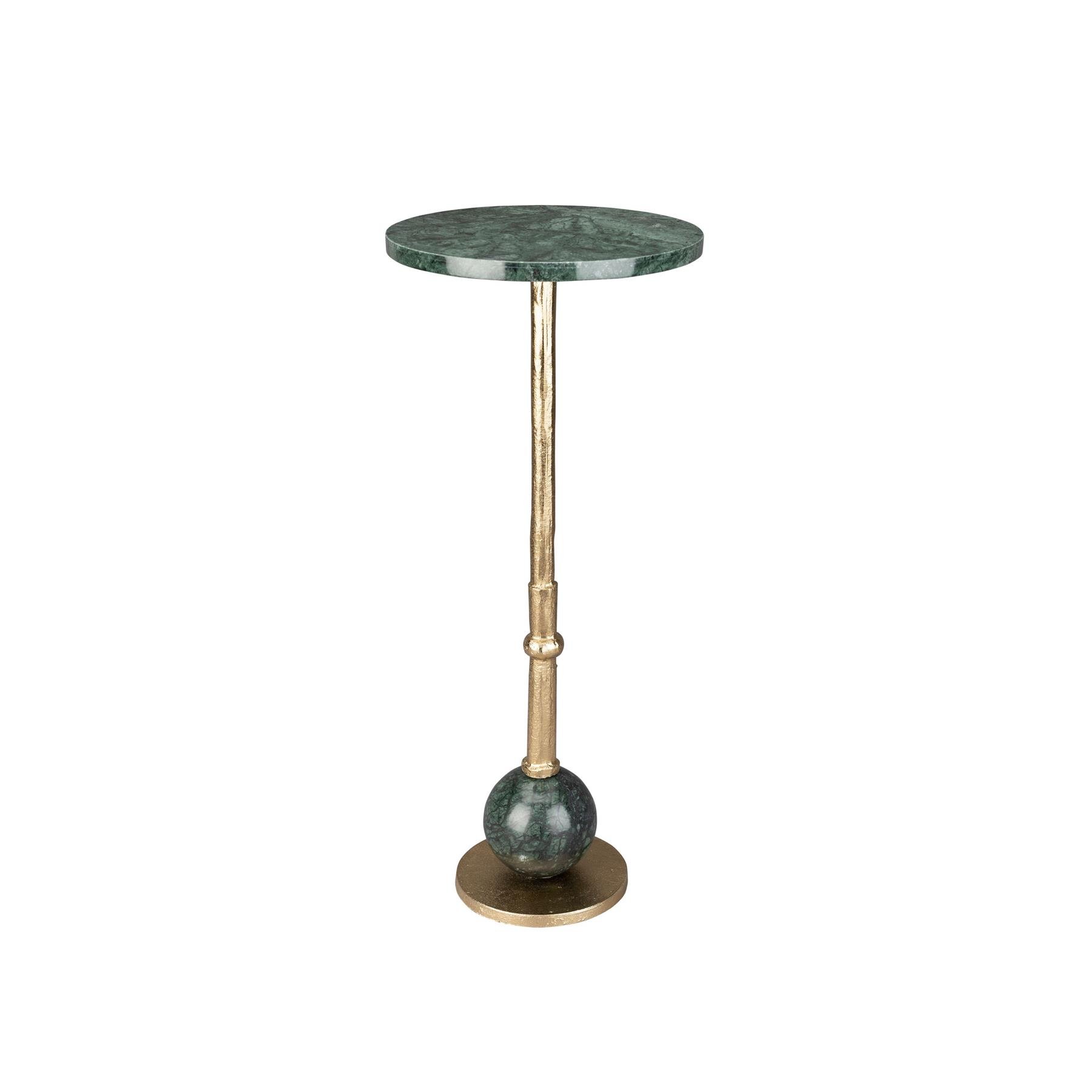 Dutchbone Everest Bijzettafel Rond 25 cm Marmer Groen| Goud