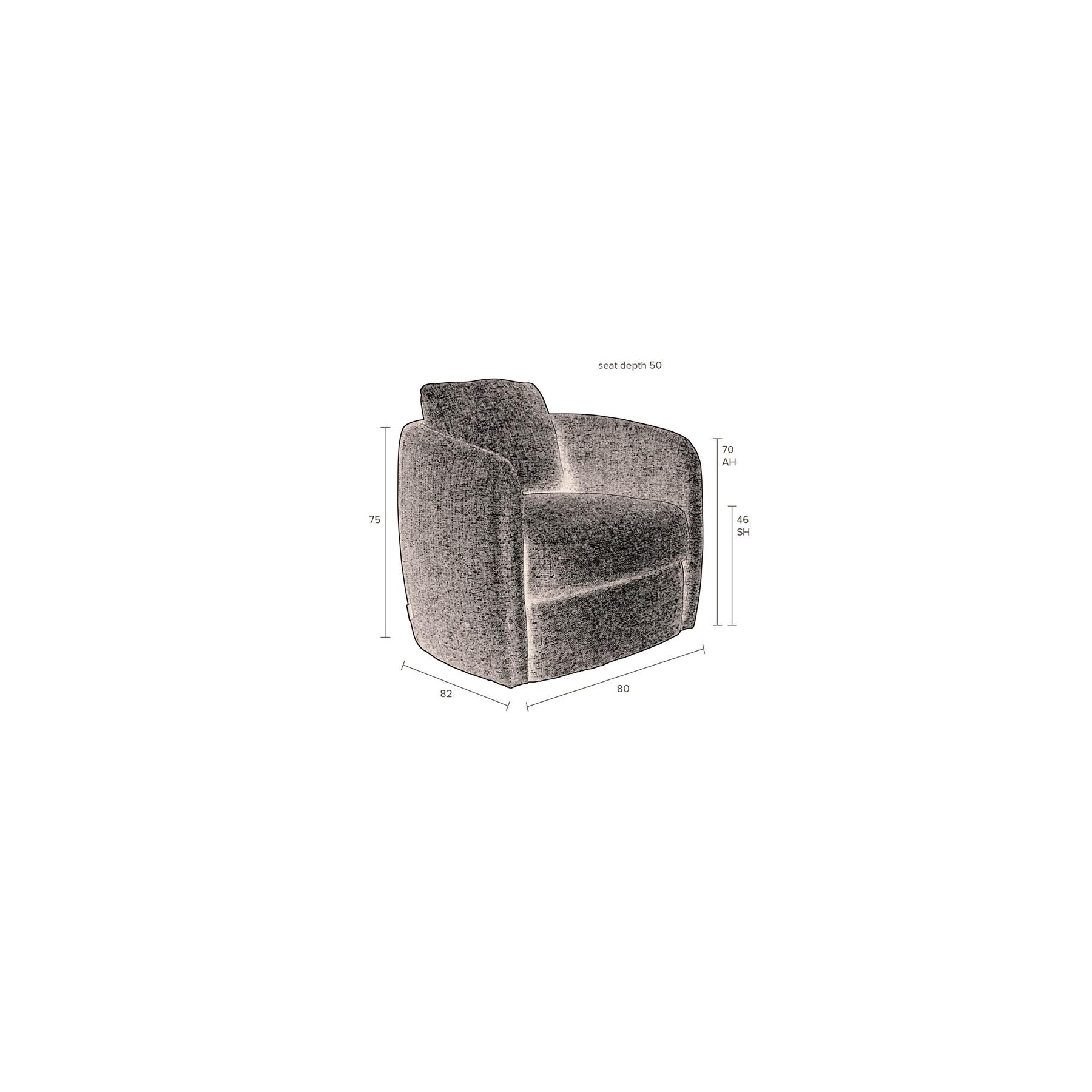 Dutchbone Boho Fauteuil Stone - Grijs