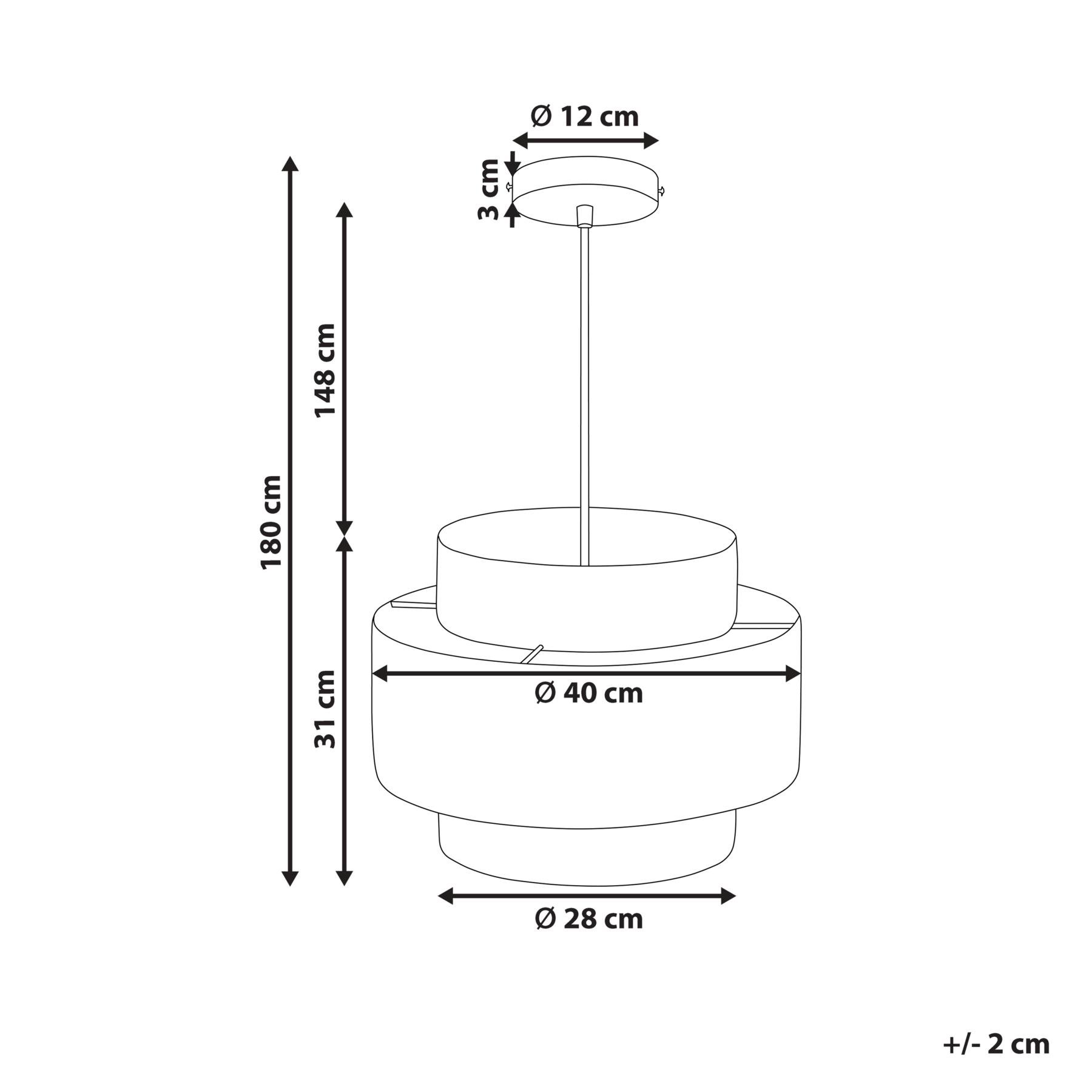 Beliani - PALBRA - Hanglamp - Naturel|Groen - Papier