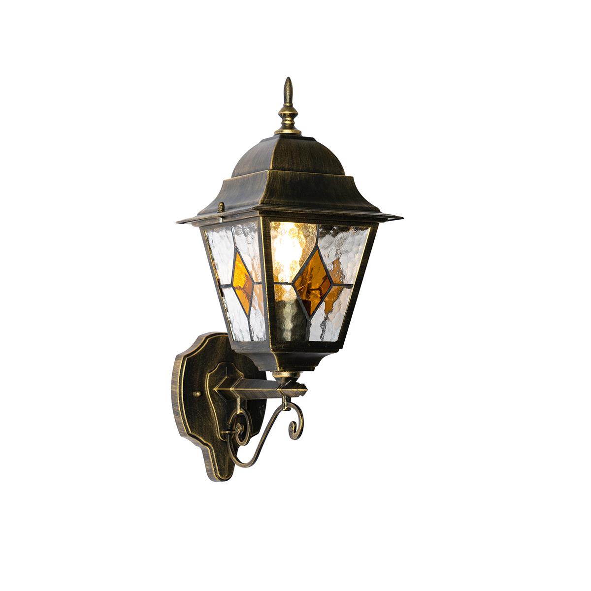 QAZQA Vintage buiten wandlantaarn antiek goud - Antigua Up