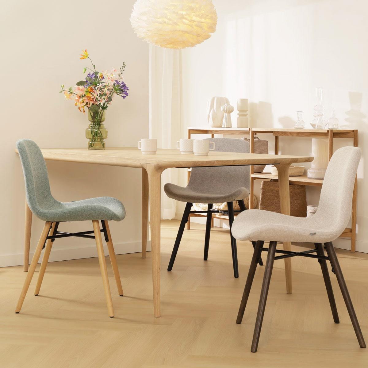 Nolon Nena-Fé eetkamerstoel beige - houten onderstel