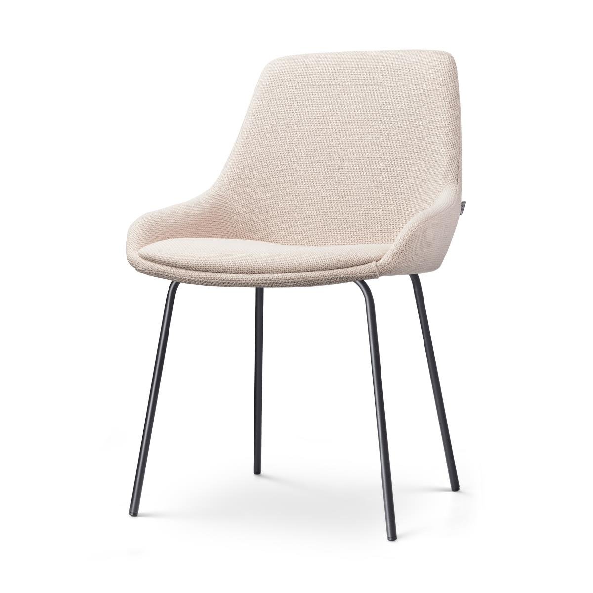 Nolon Nora-Isa Eetkamerstoel Beige - Stof - Zwart Onderstel