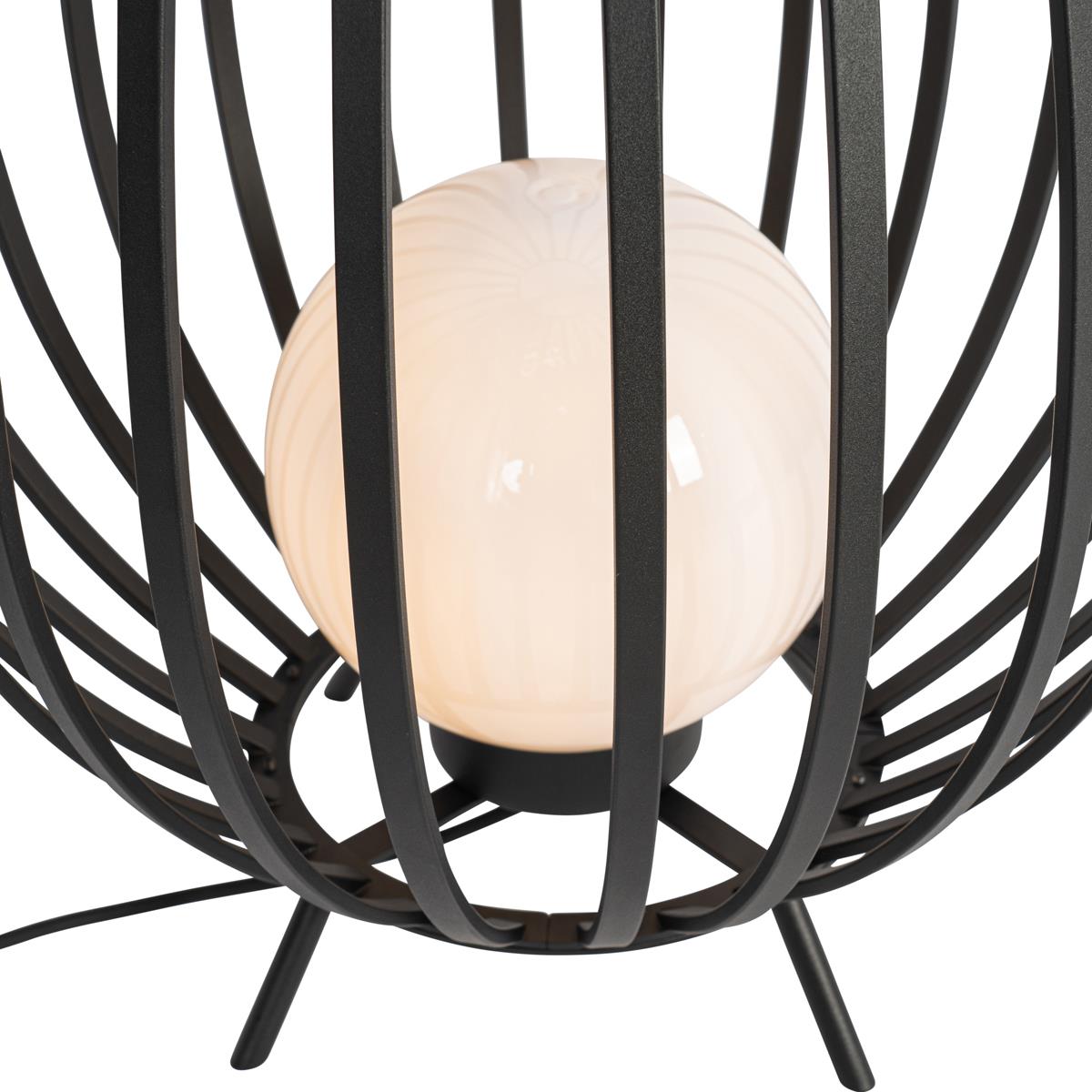 QAZQA Design vloerlamp zwart met opaal 70 cm IP44 - Angela
