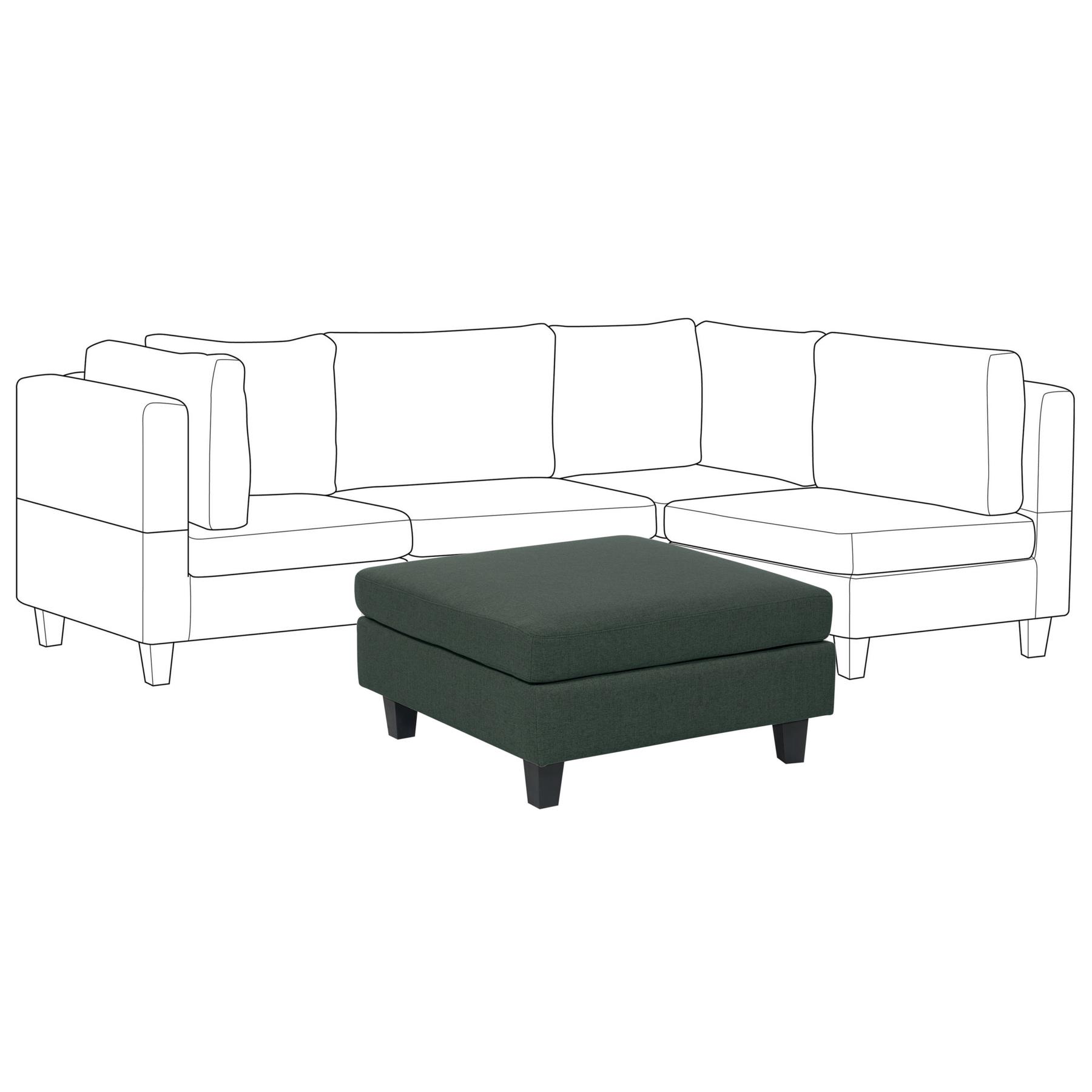 Beliani - UNSTAD - Hocker - Donkergroen - Polyester