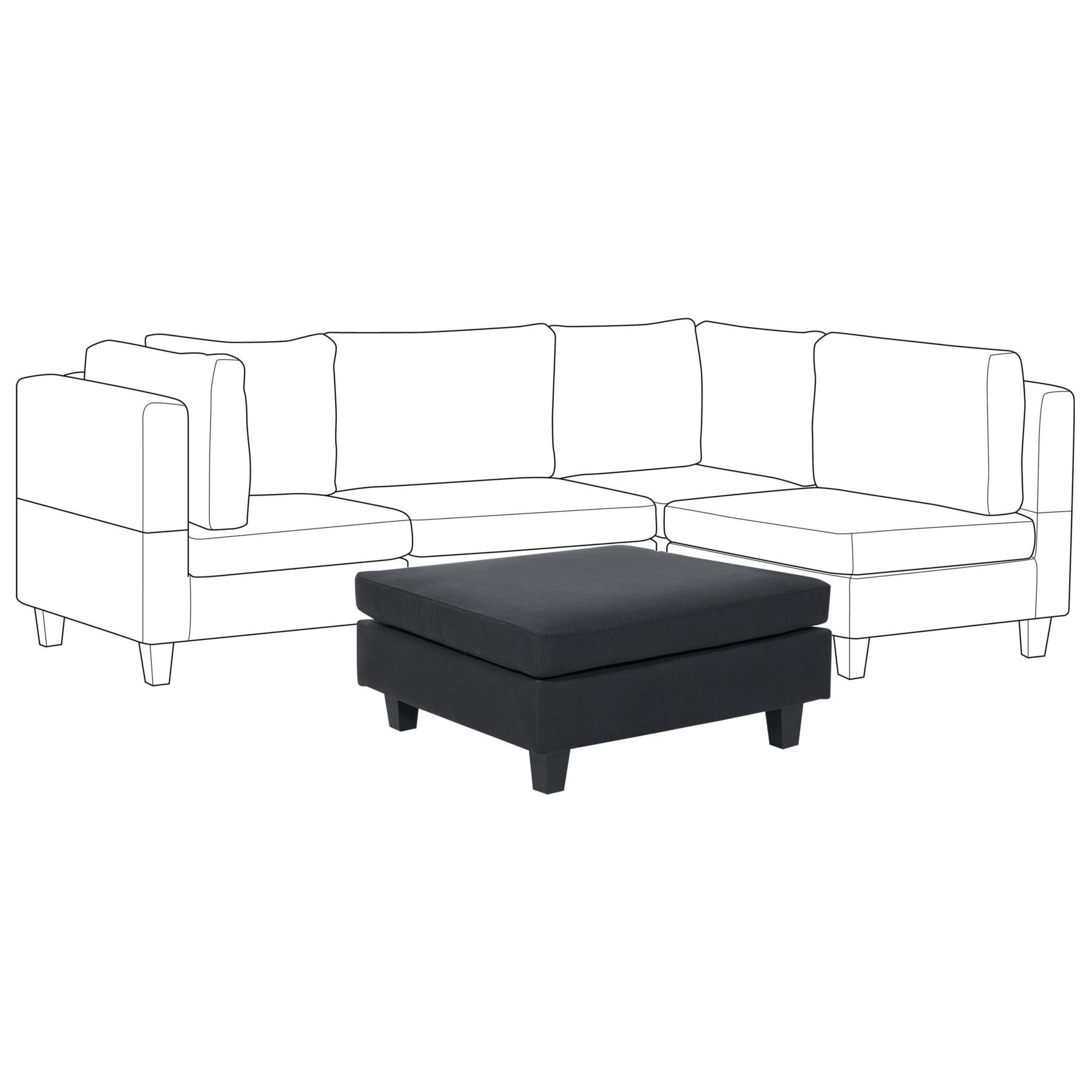 Beliani - UNSTAD - Hocker - Zwart - Polyester