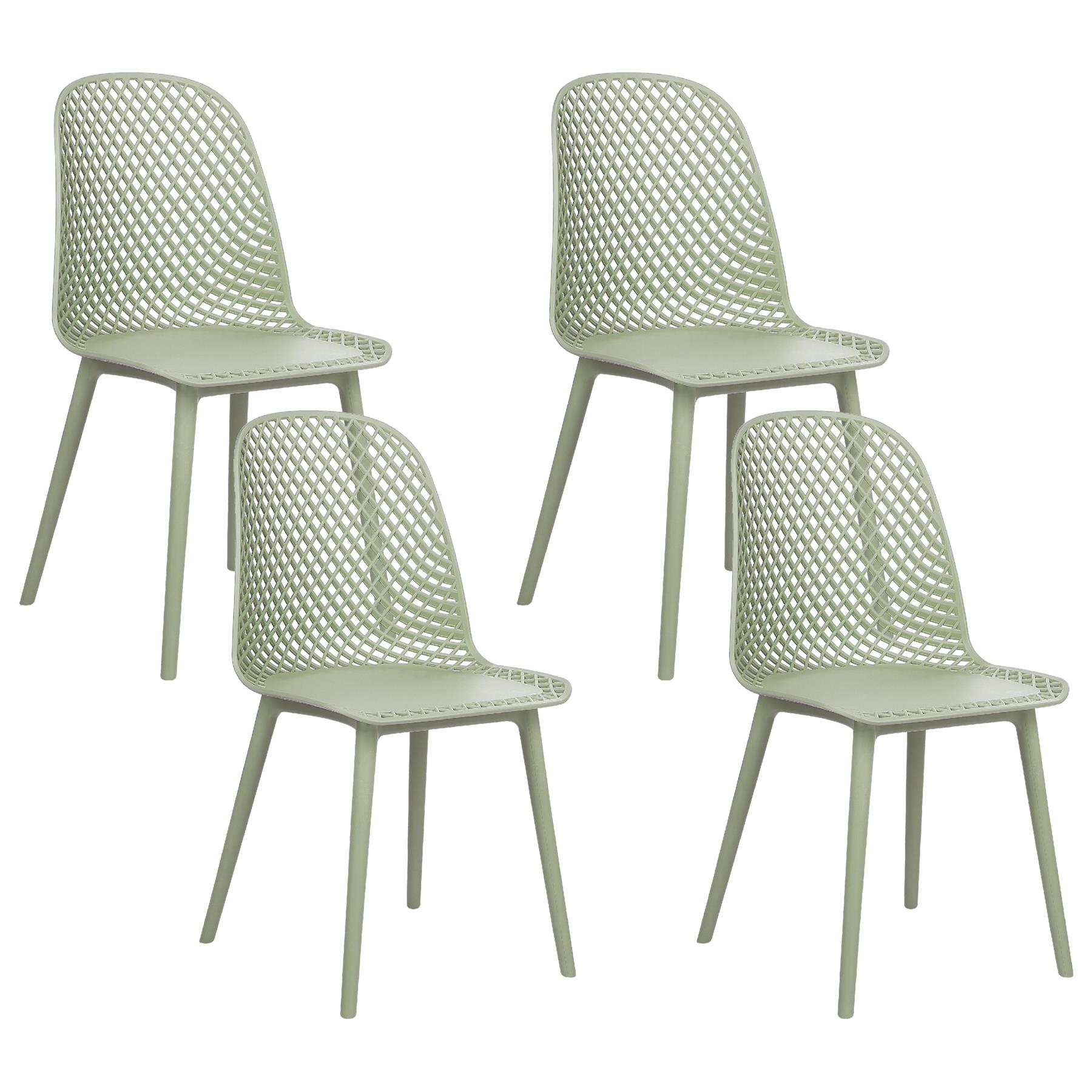 Beliani - EMORY - Eetkamerstoelen set 4 - Groen - Synthetisch