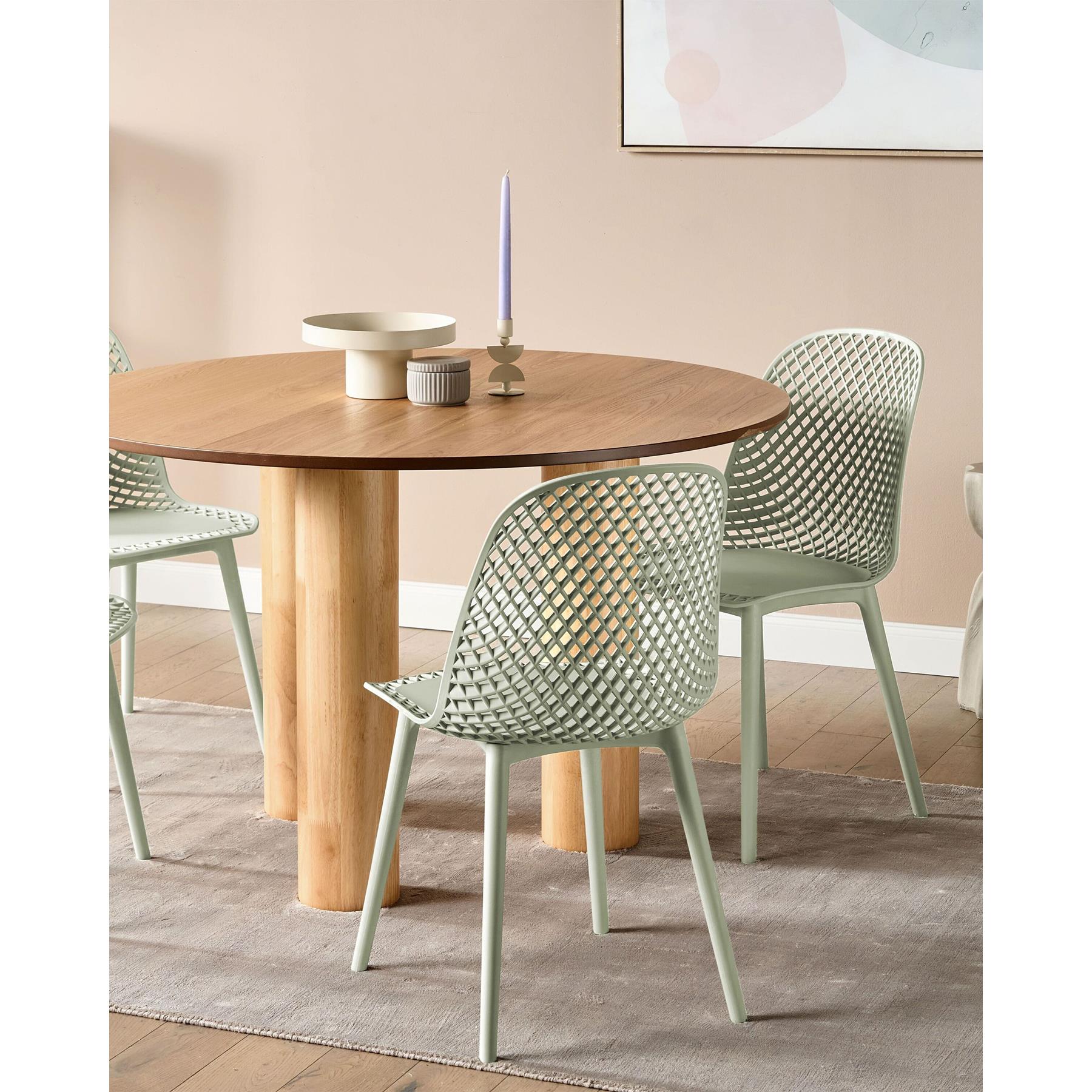 Beliani - EMORY - Eetkamerstoelen set 4 - Groen - Synthetisch