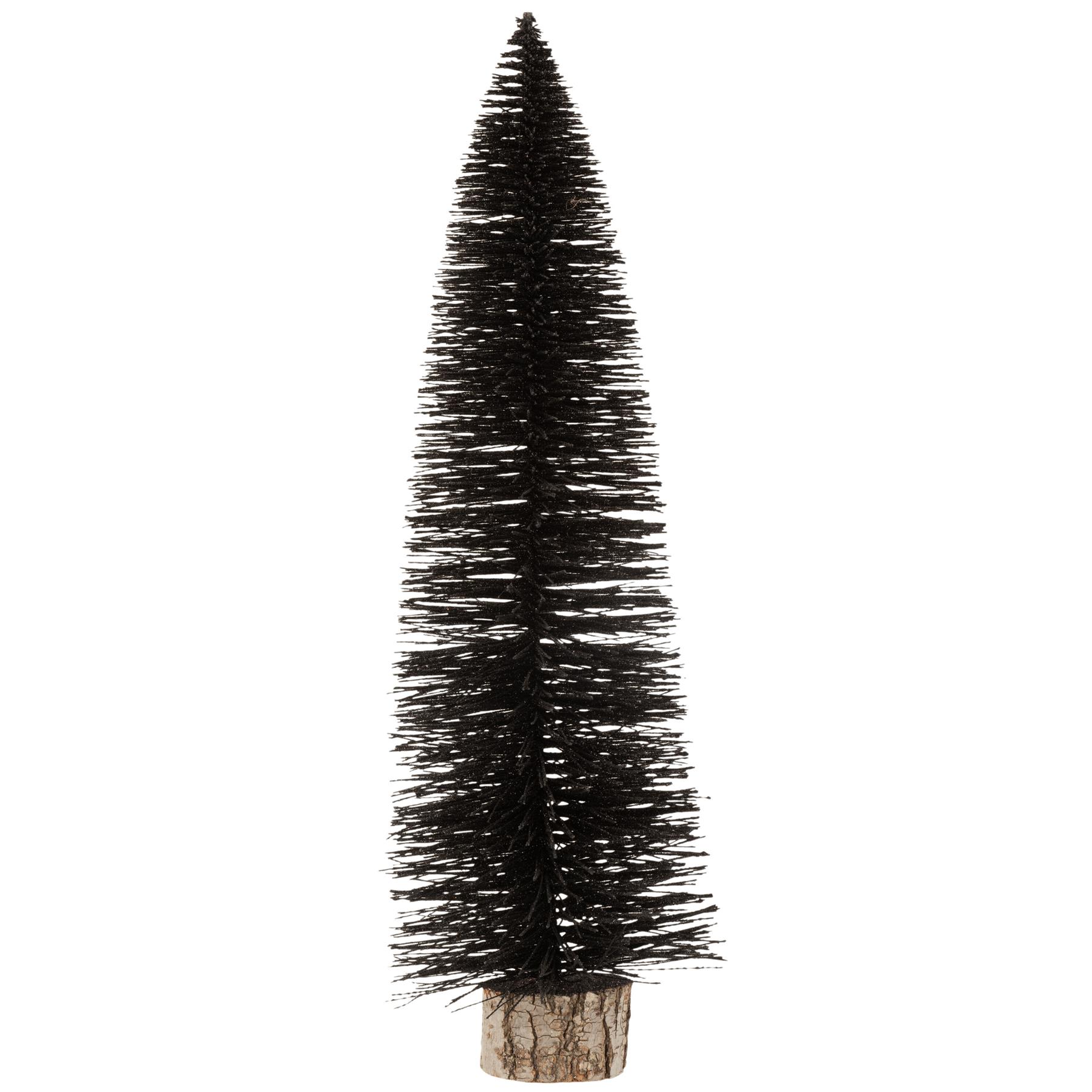 J-Line decoratie Kerstboom - polyresin - glitter|zwart - large