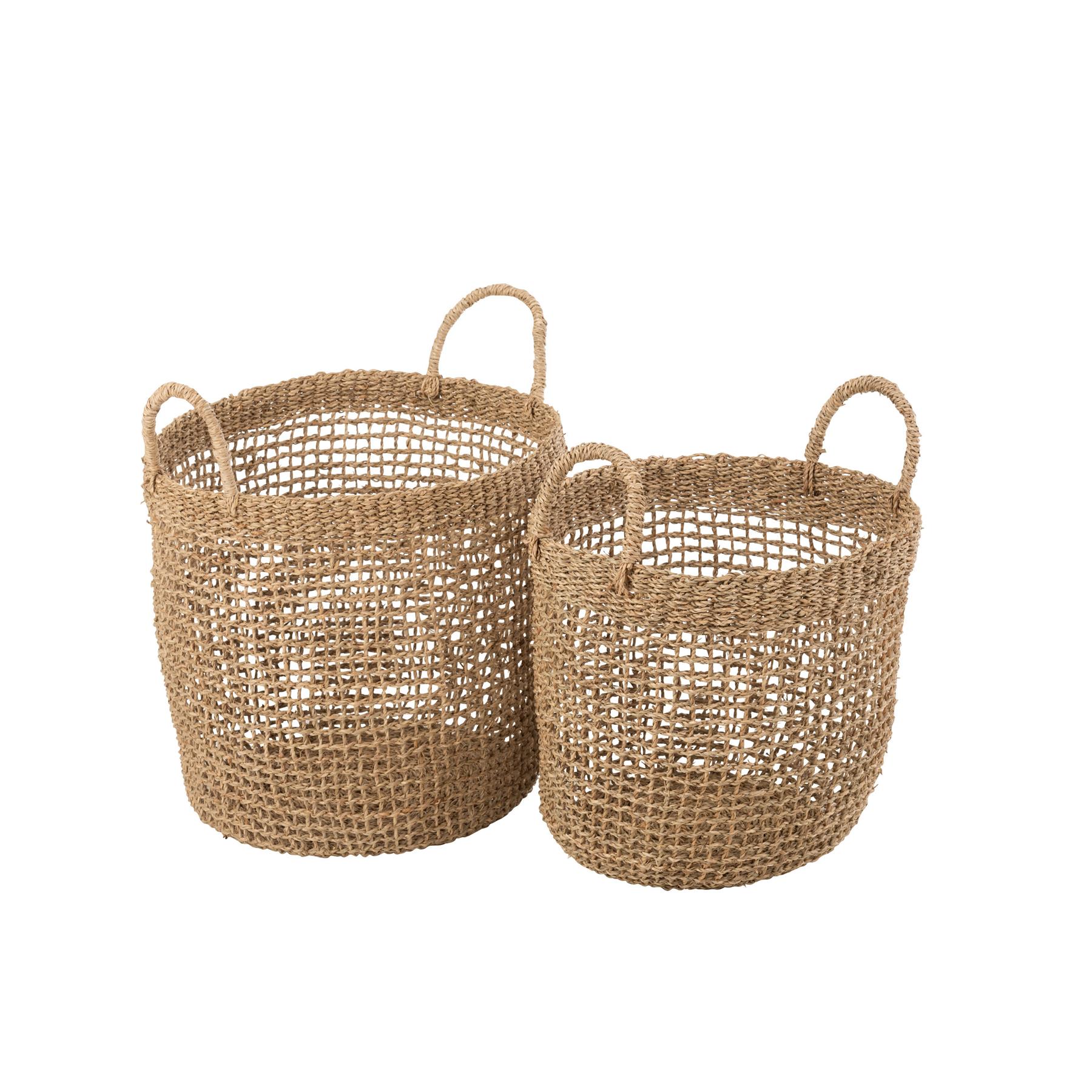 J-Line mand Oasis - zeegras - naturel - 2 stuks