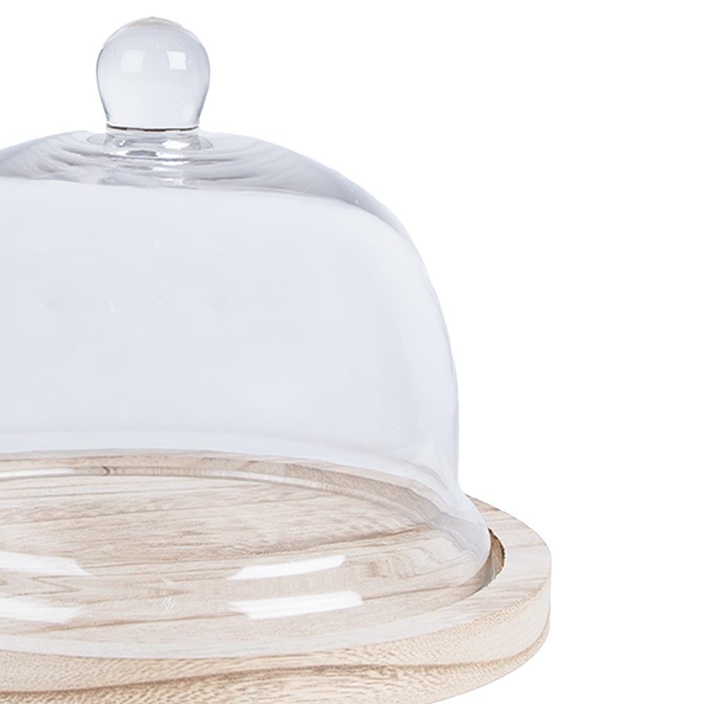 Clayre & Eef Stolp  Ø 23x17 cm Transparant Glas Hout