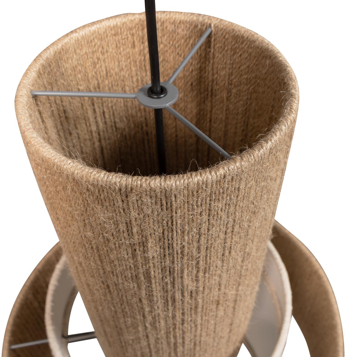 WOOOD Omari Vloerkleed - Wol|Jute - Naturel|Zwart - 1x160x230