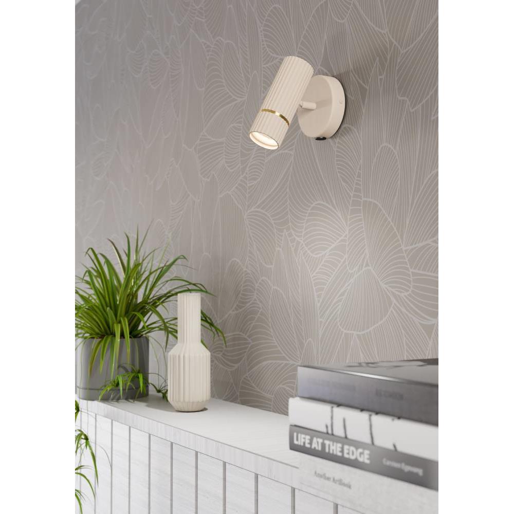 EGLO Caminia Wandlamp - GU10 - 15,5 cm - Zandkleur|Beige|Goud