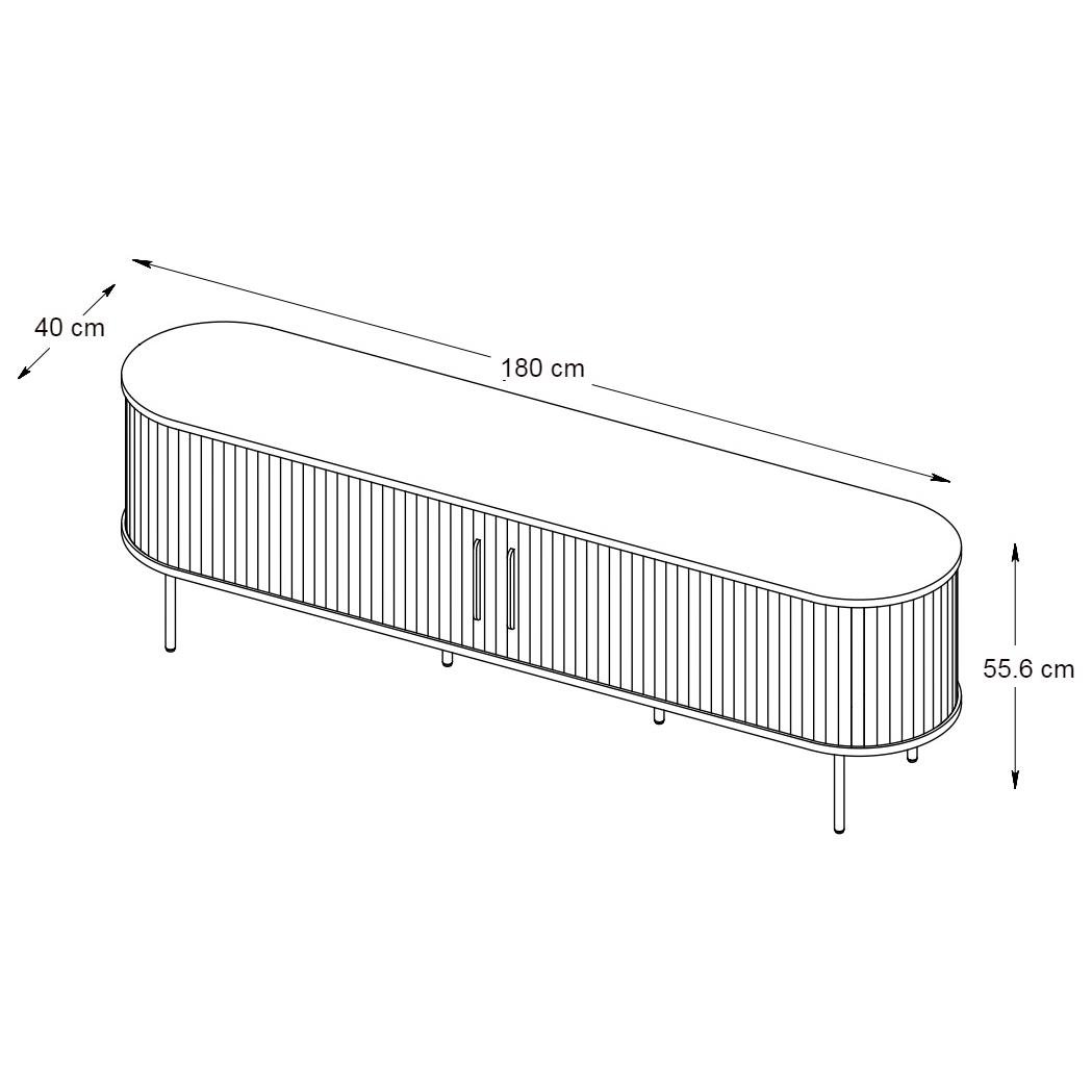 by fonQ Alon Tv-meubel - B 180 cm - Zwart Eiken
