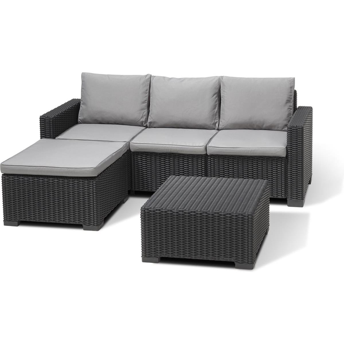 Allibert California Chaise Longue Loungeset - 3-4 personen - Grafiet