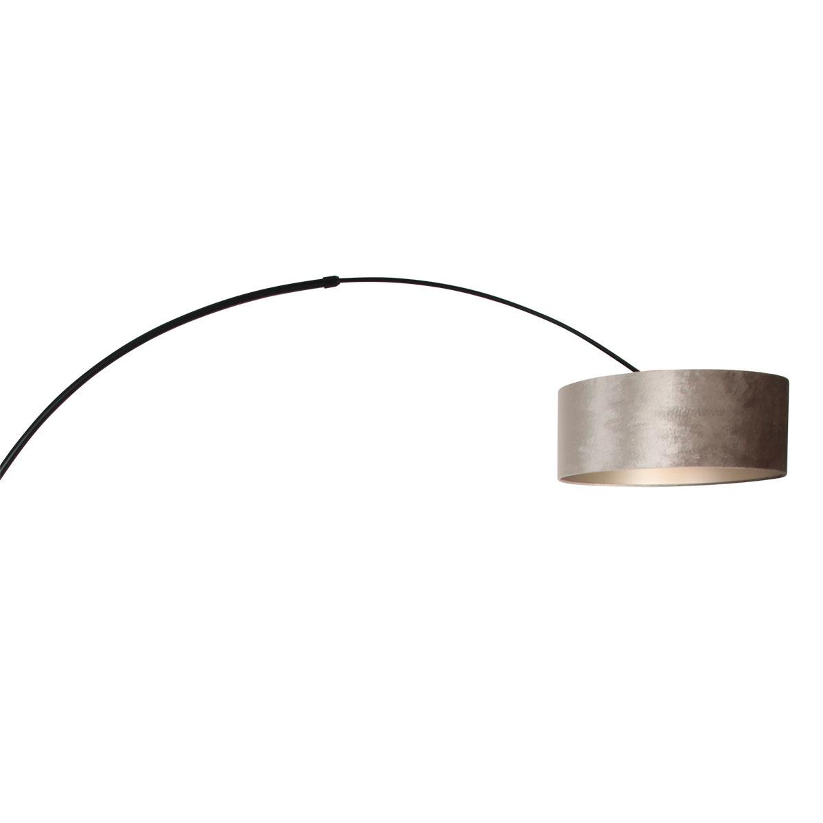 Steinhauer - vloerlamp - Sparkled Light - zwart - metaal stof - booglamp - E27 - 8128ZW