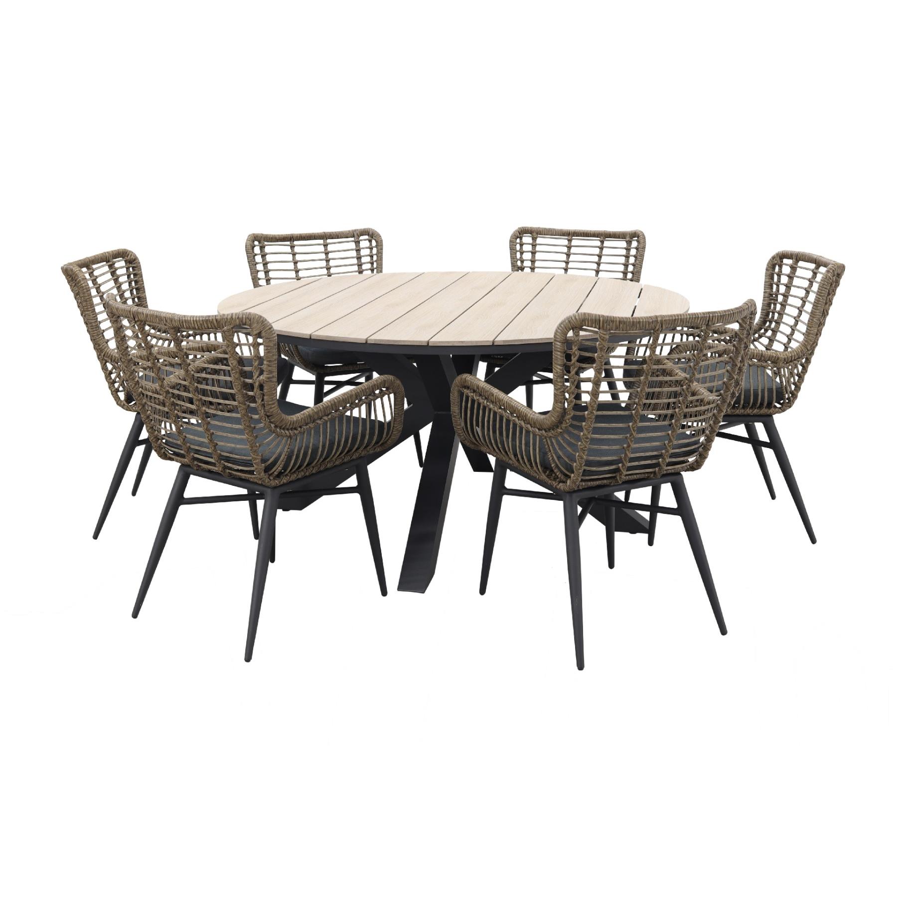 Jasmine natural | Garden Impressions Edison 148 cm. - ronde tuinset