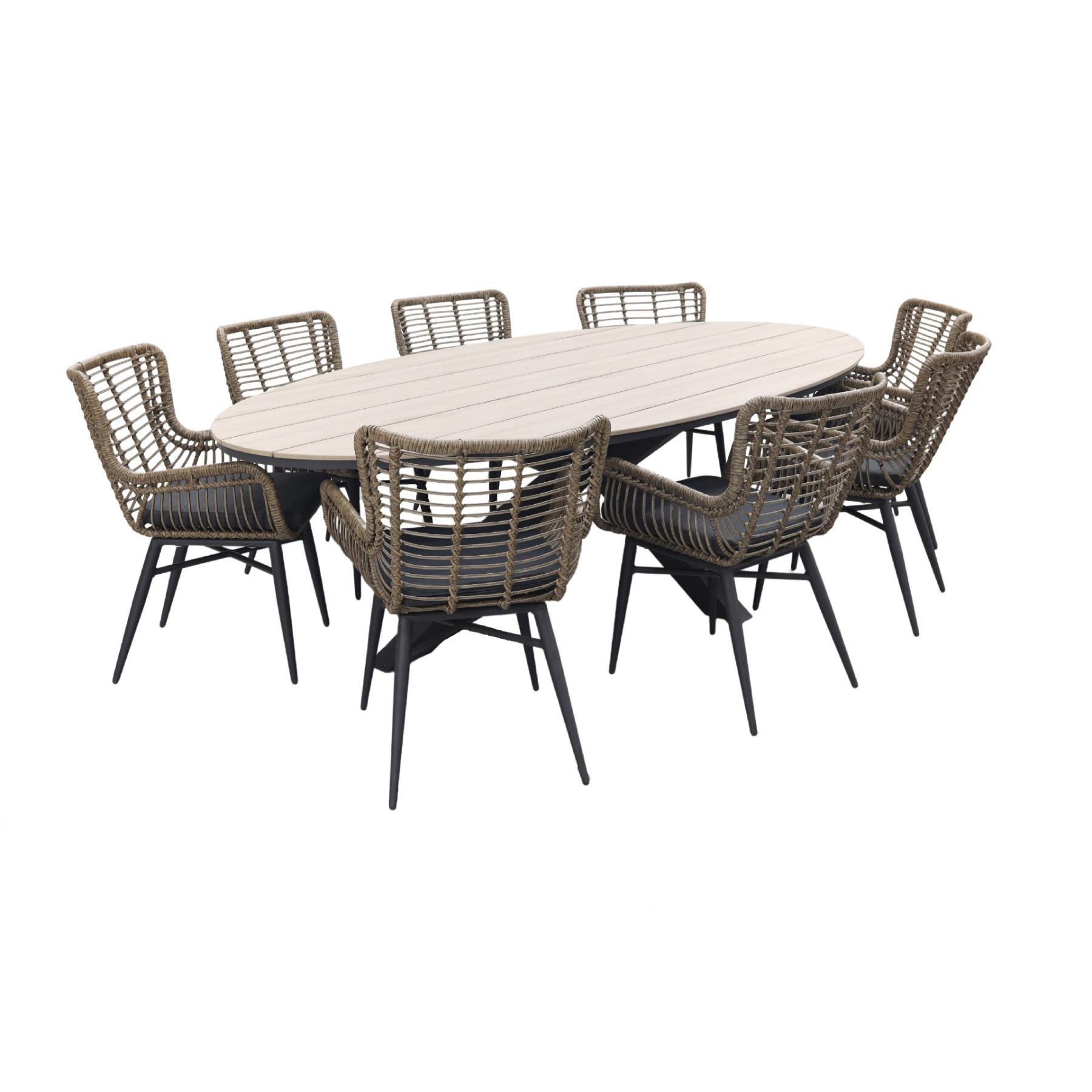 Garden Impressions Jasmine Natural|Edison 280x140 cm. - ovale tuinset
