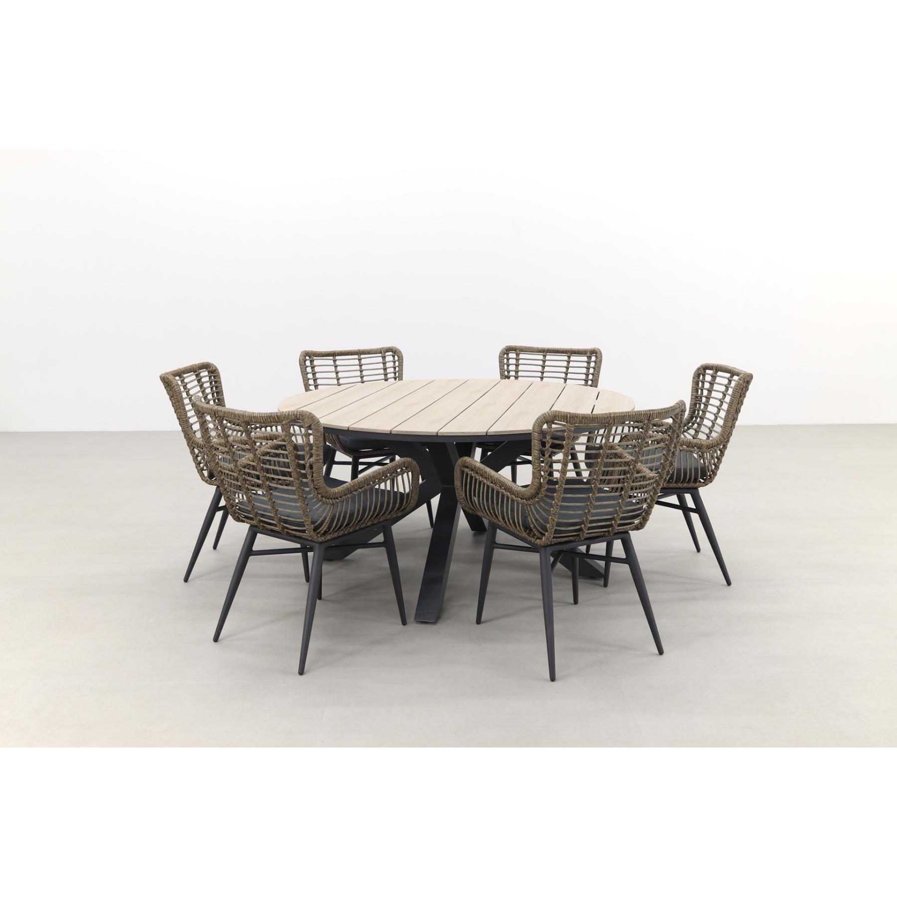 Jasmine natural | Garden Impressions Edison 148 cm. - ronde tuinset