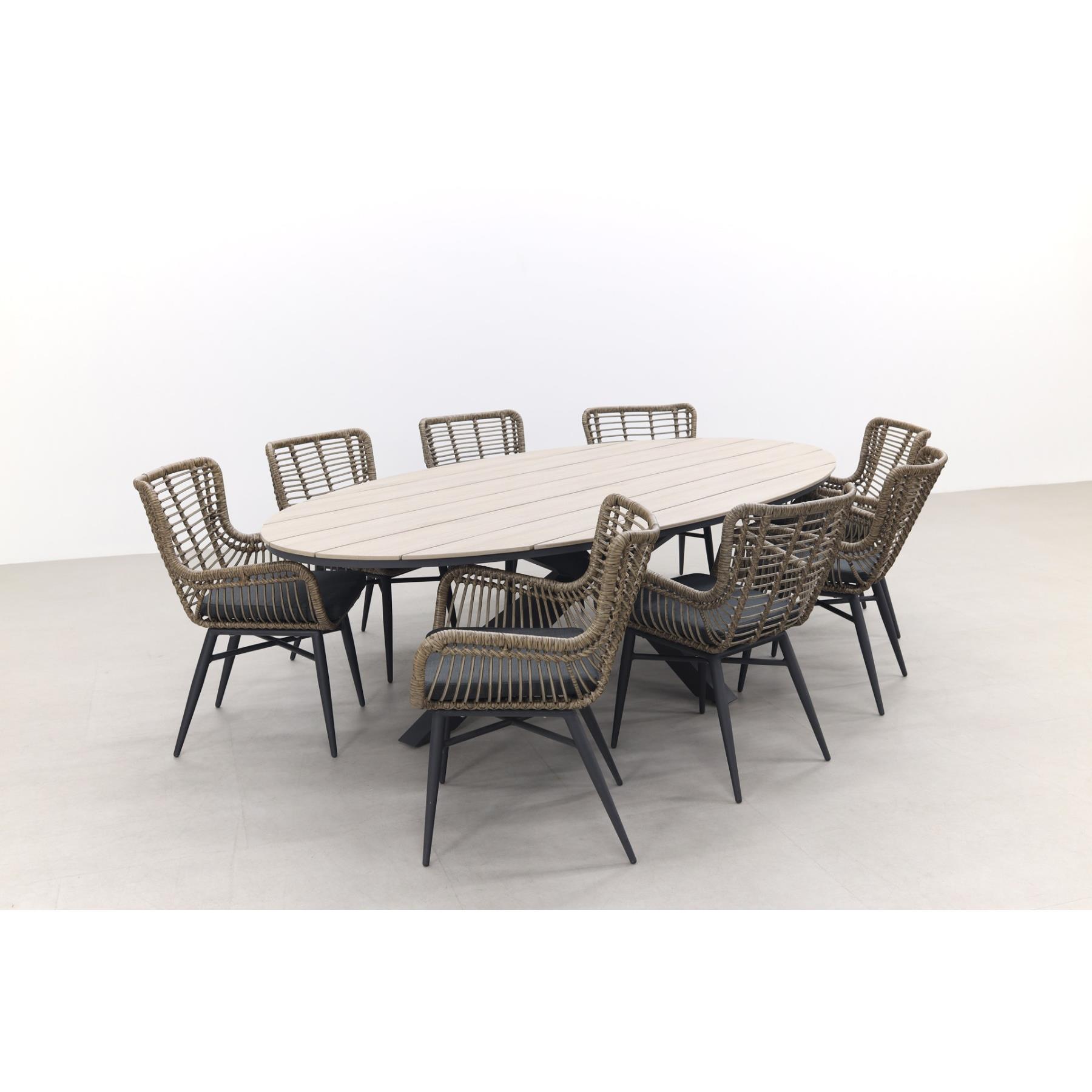 Garden Impressions Jasmine Natural|Edison 280x140 cm. - ovale tuinset