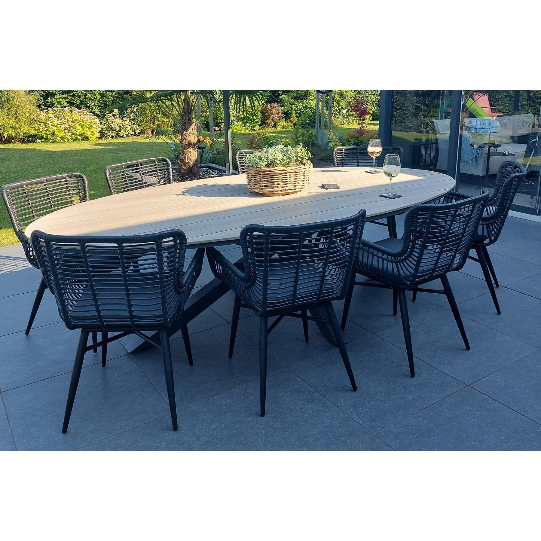 GI  Edison 220 x 115 cm. - ovale tuinset| VDG Jasmine - Black