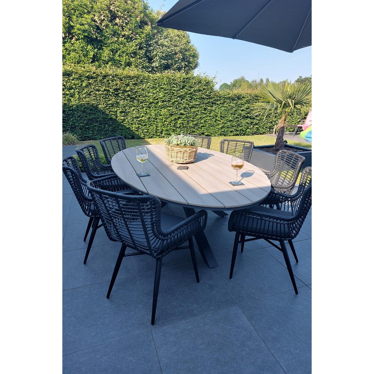 GI  Edison 220 x 115 cm. - ovale tuinset| VDG Jasmine - Black