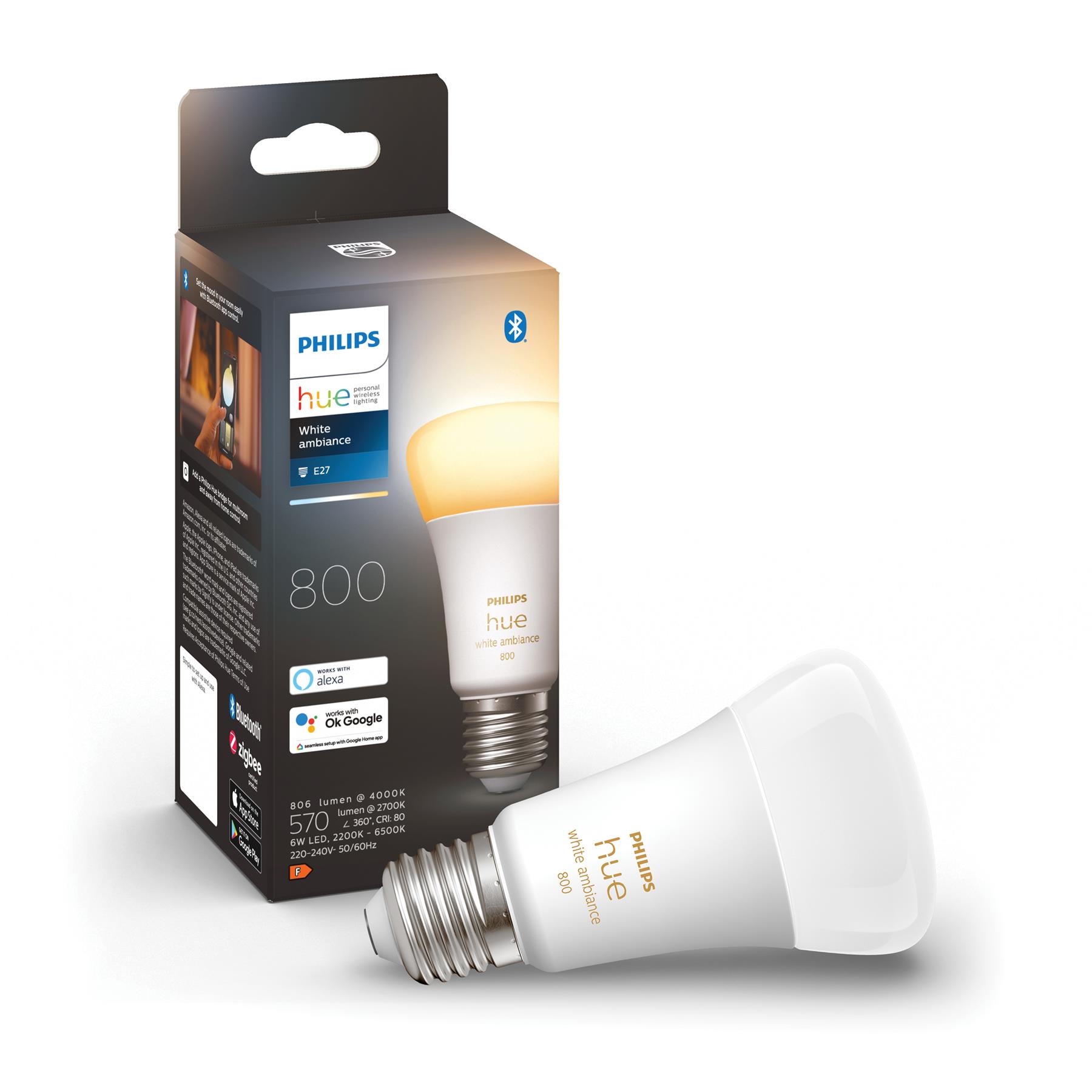 Philips Hue Uitbreidingspakket White Ambiance E27 Incl. Dimmer Switch
