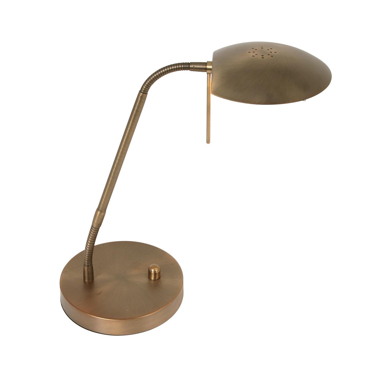 Mexlite - tafellamp - Eloi - brons - glas metaal - Ø 17cm - LED - 1315BR